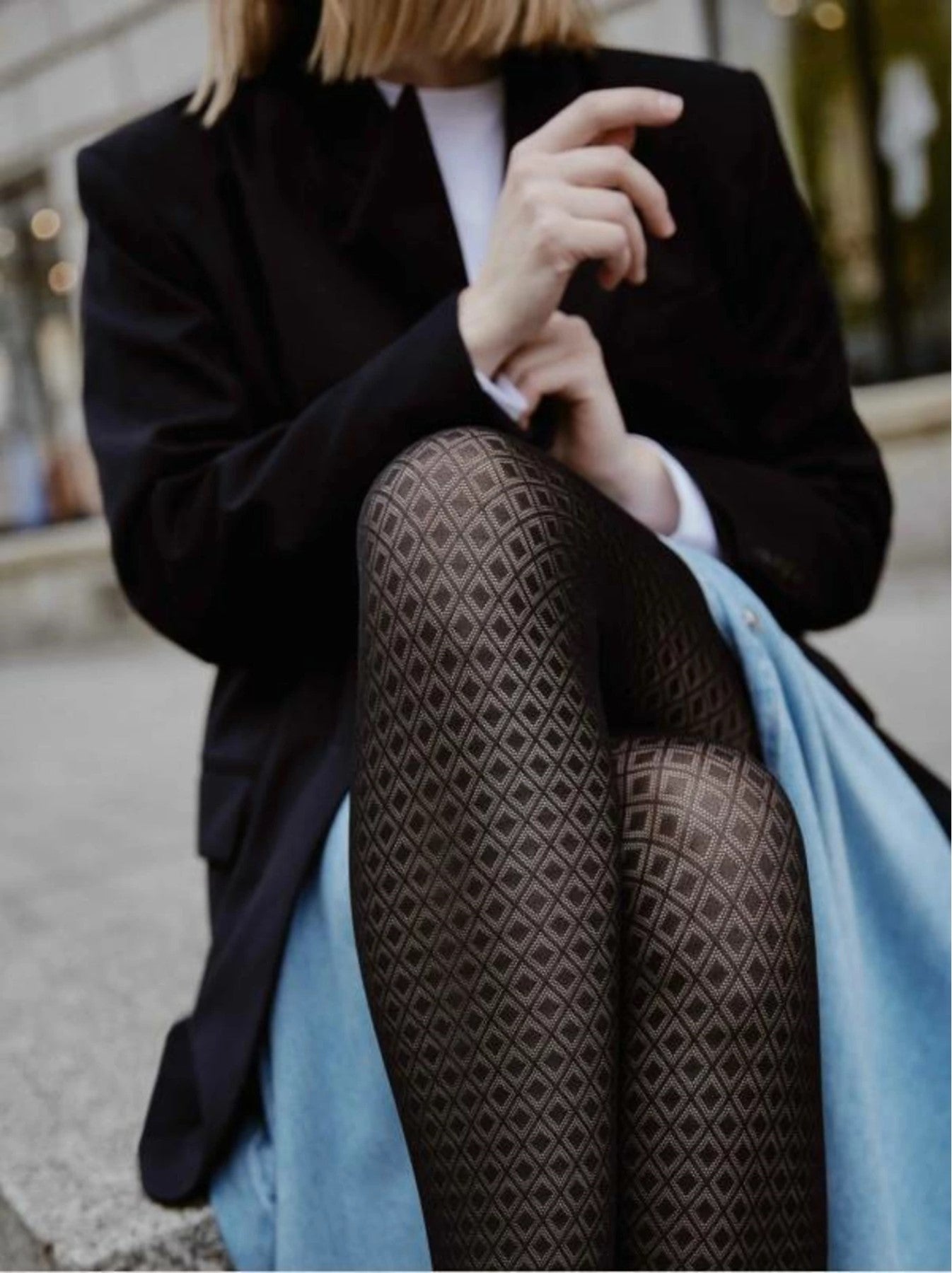 ACCENT 50 den z geometrijskim vzorcem hlačne nogavice