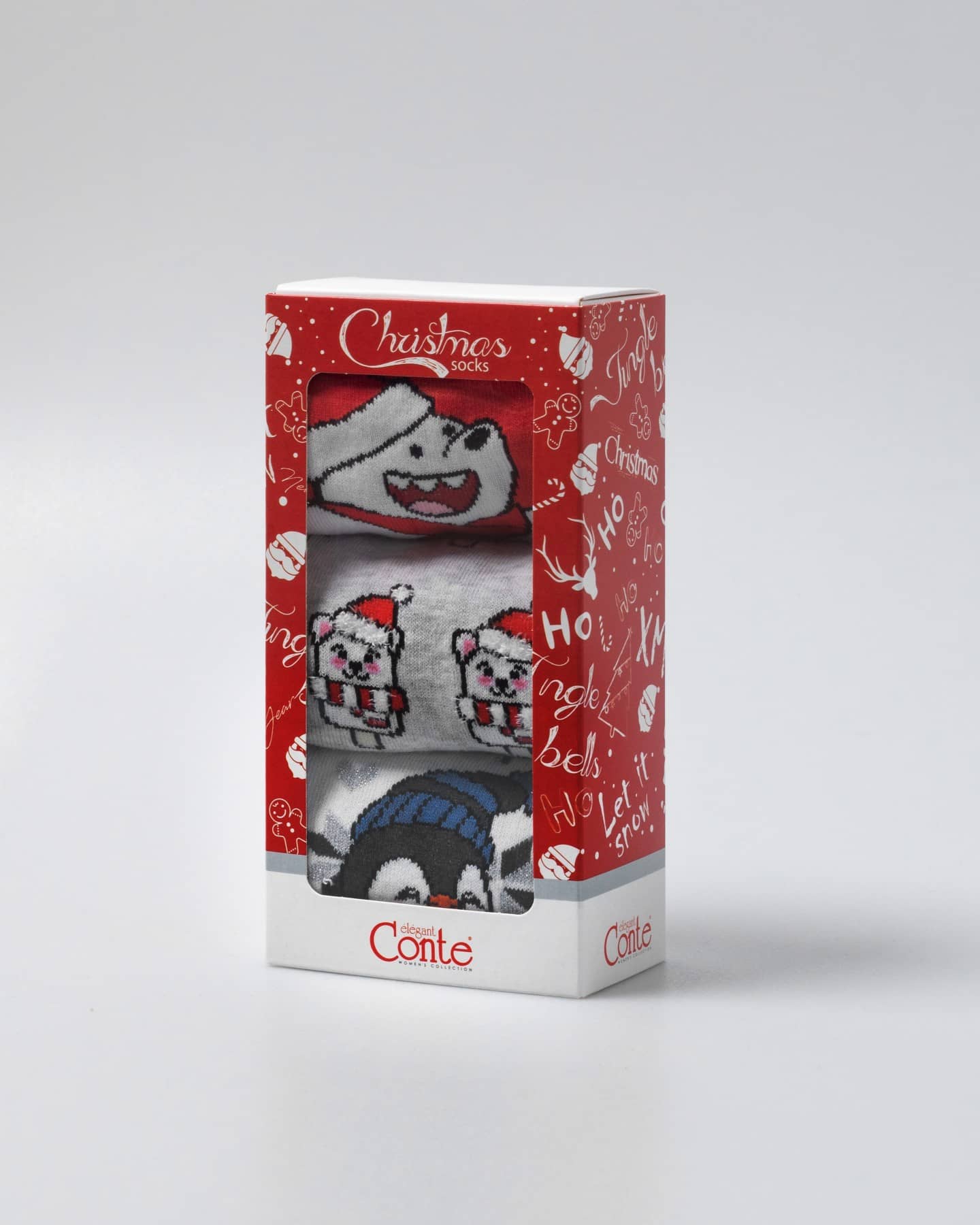 Božične nogavice ženske - komplet 3 parov