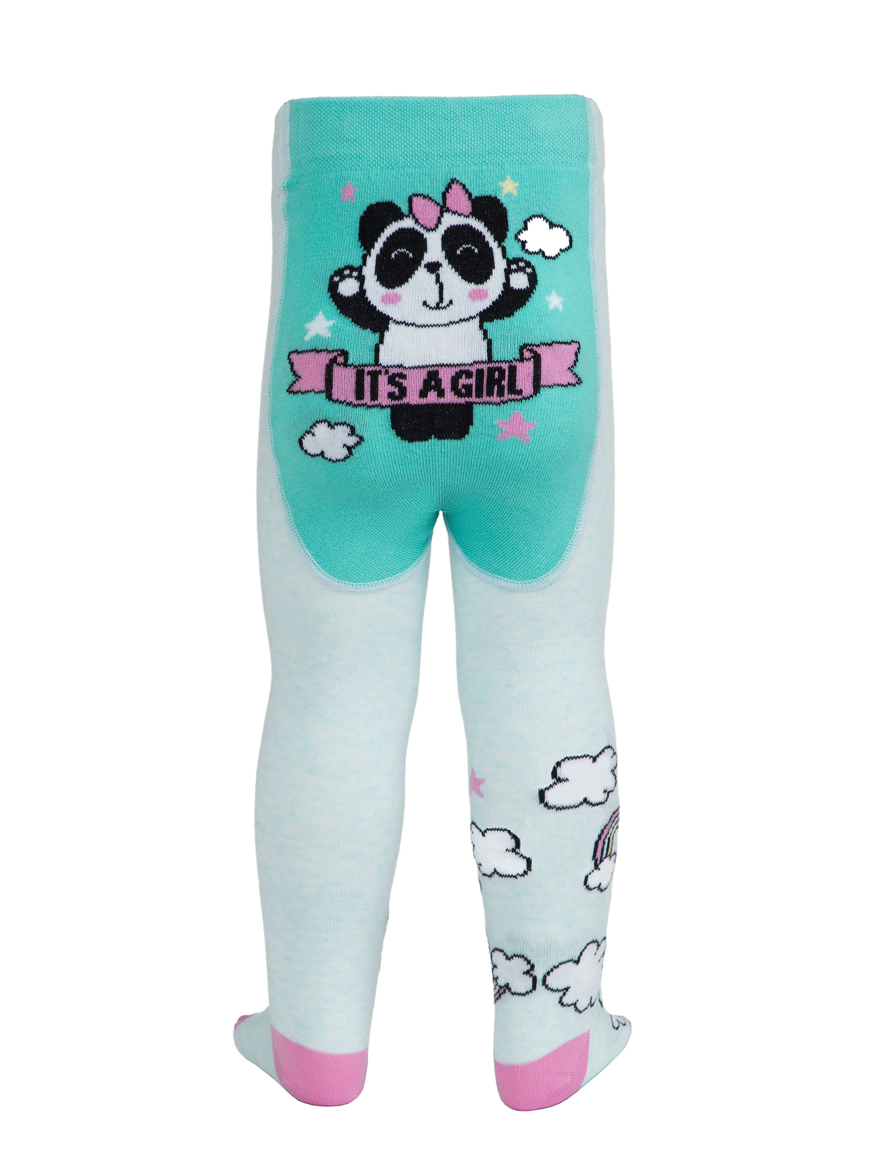 Svetlo modre otroške žabe, bombažne otroške hlačne nogavice z vzorcem Conte Kids Princesa