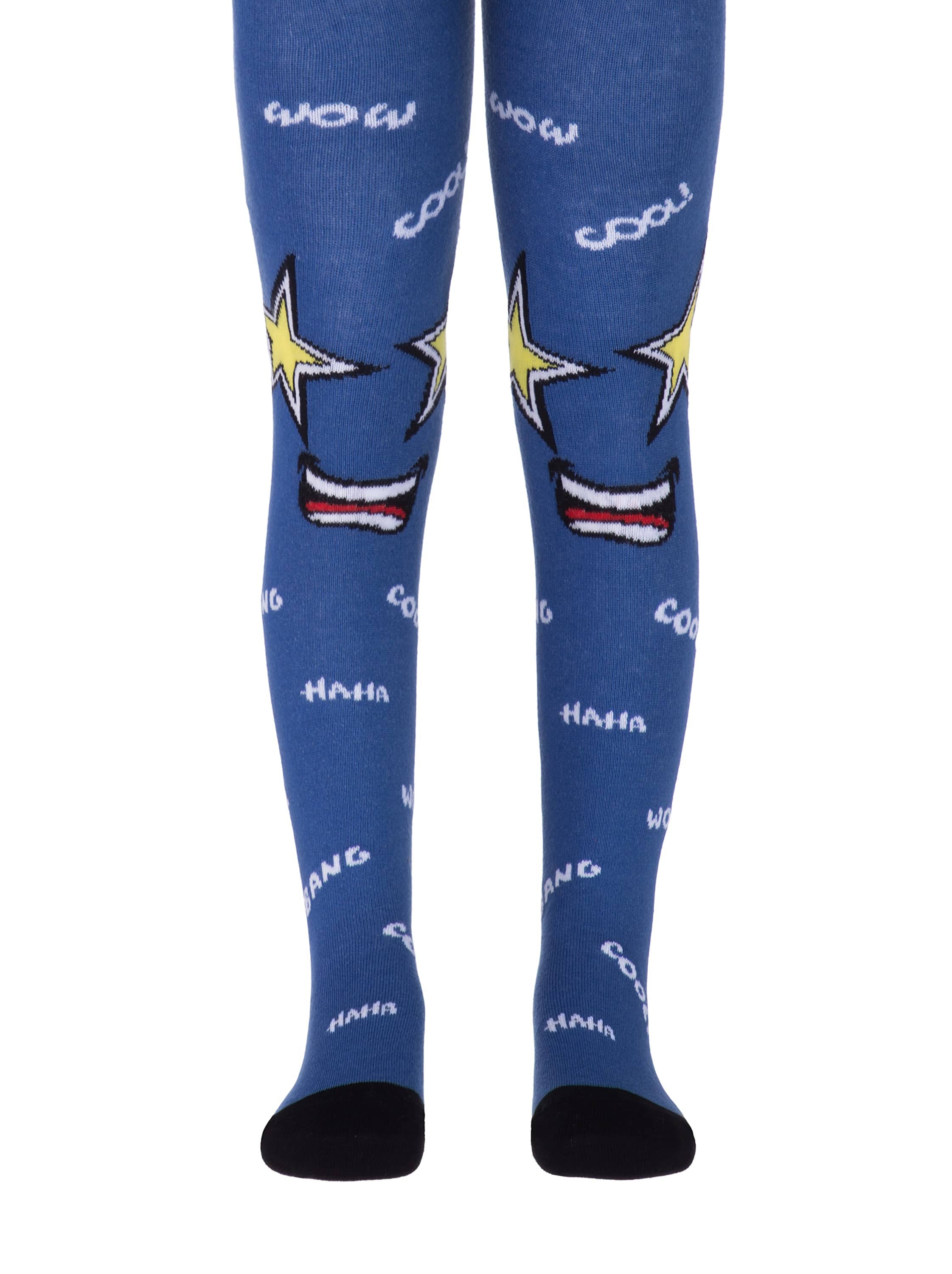 Otroške hlačne nogavice iz bombaža za punčke in fantke v modri barvi Conte Kids COOL