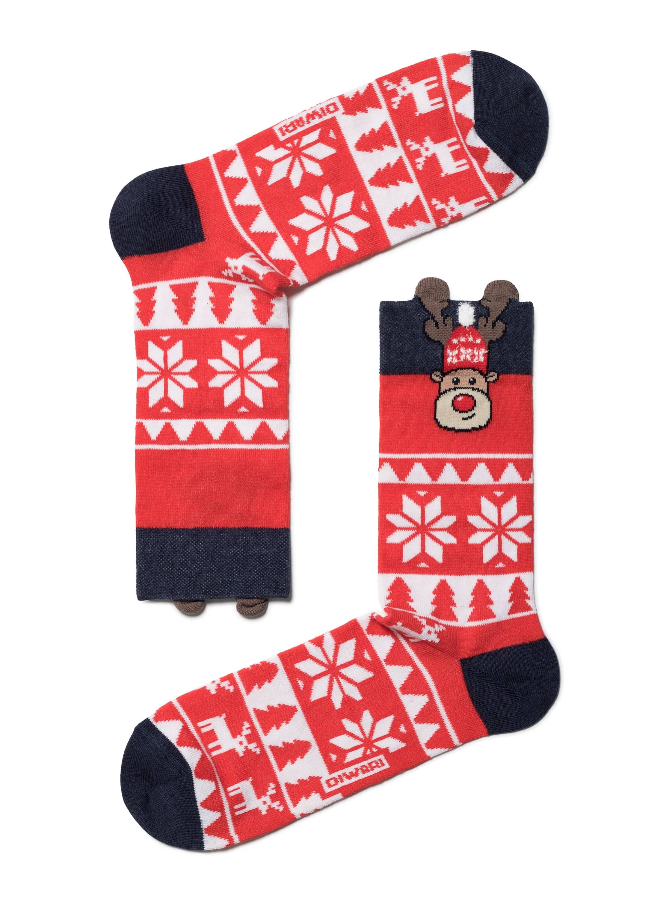 Božične nogavice moške iz bombaža DiWaRi Jelenček darilo za božič ali novo leto Conte Shop