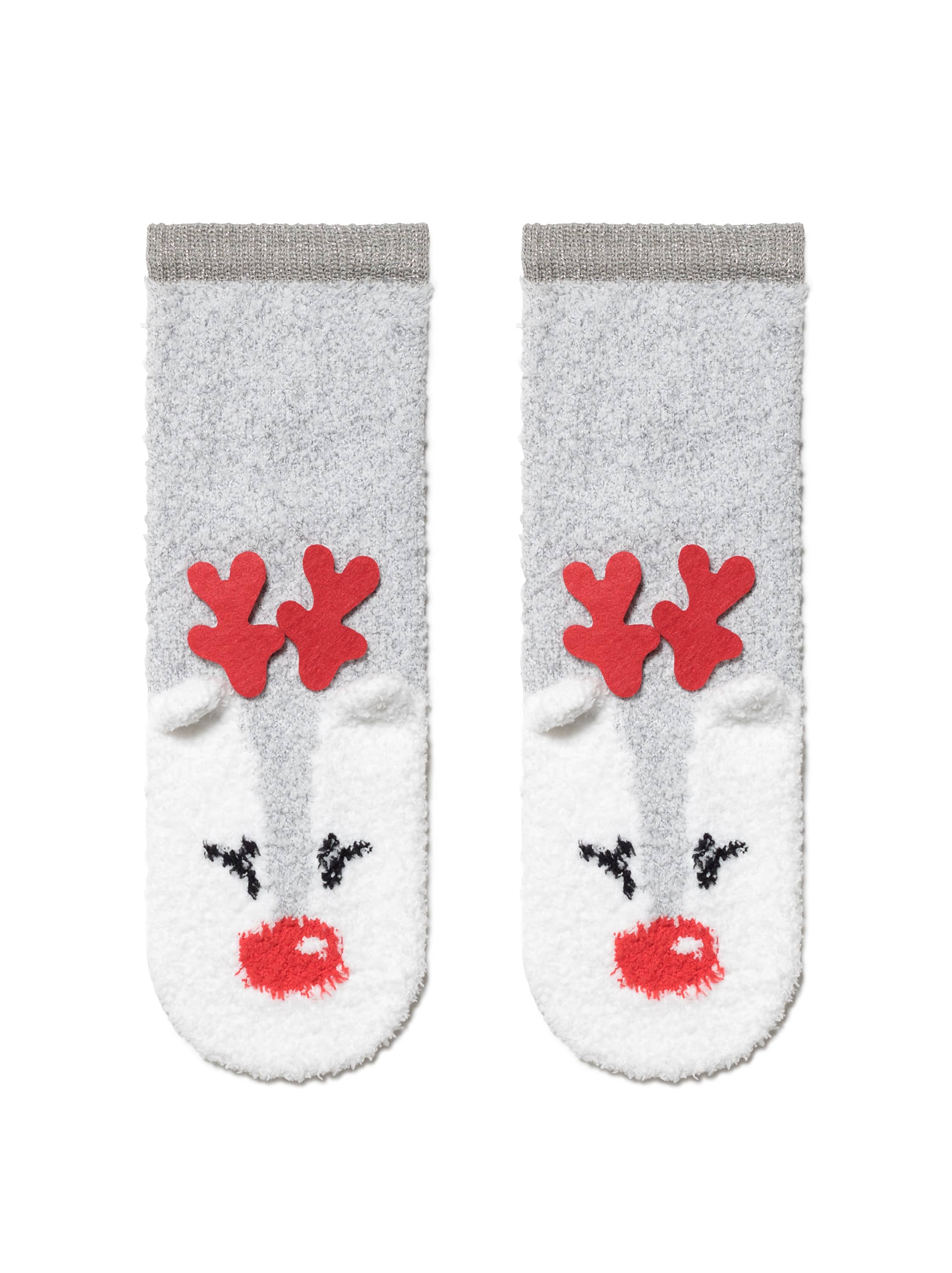 Božične nogavice za ženske z božičnimi motivi Conte Puhast Rudolf darilo za božič ali novo leto Conte Shop