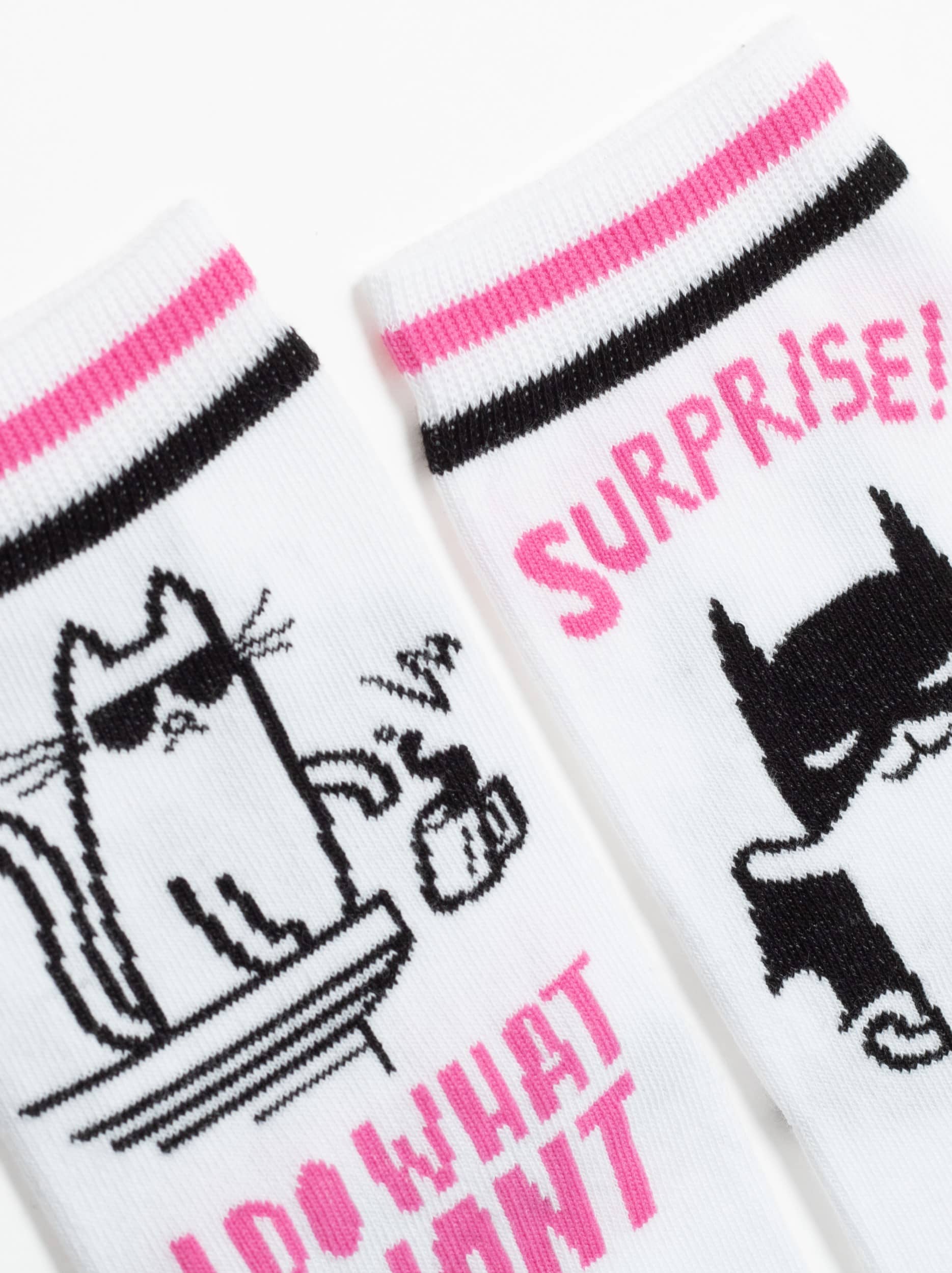 Pisane ženske nogavice Happy Cat & Surprise