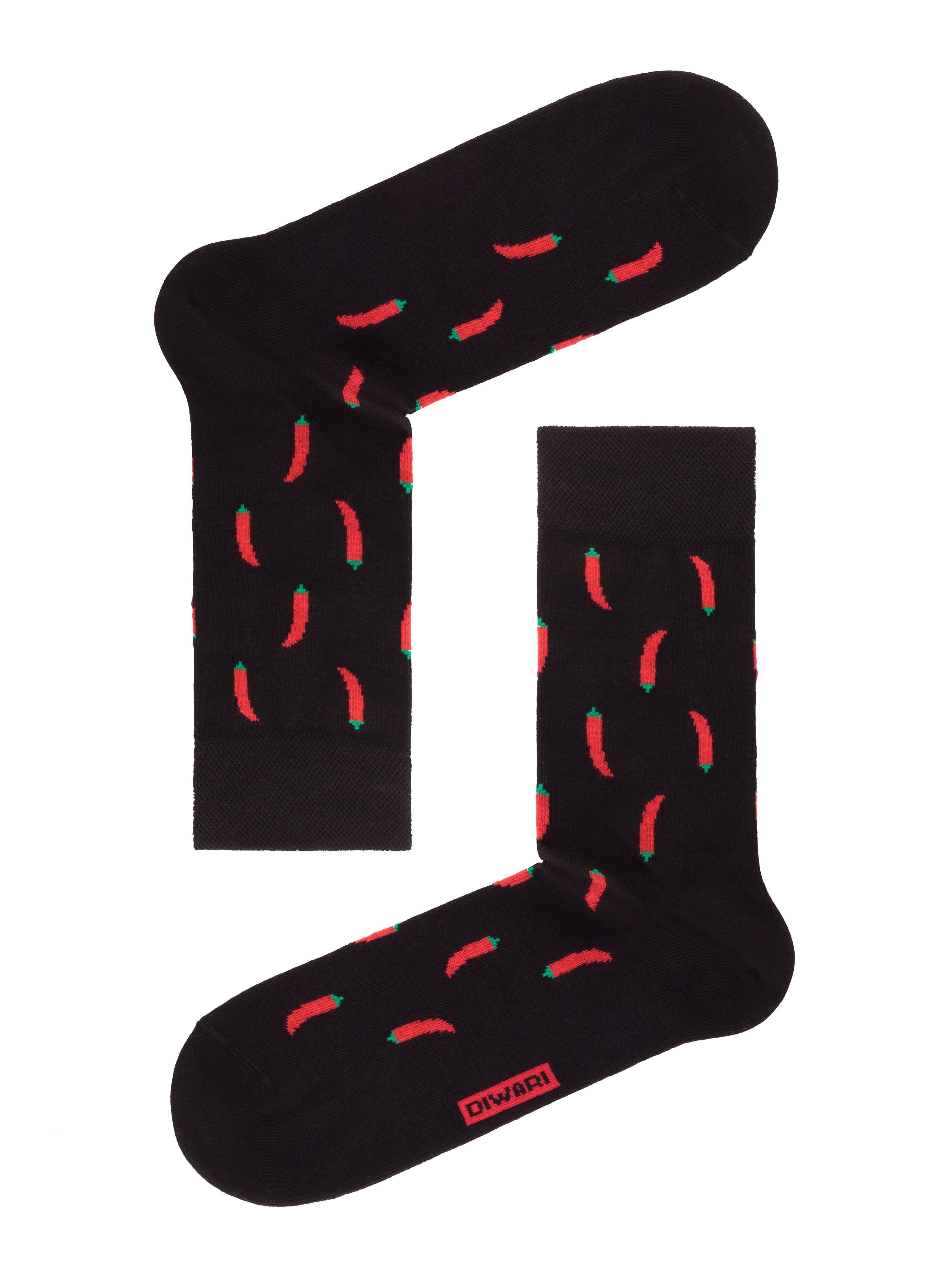 Moške bombažne pisane nogavice z vzorcem Conte DiWaRi Happy Čili