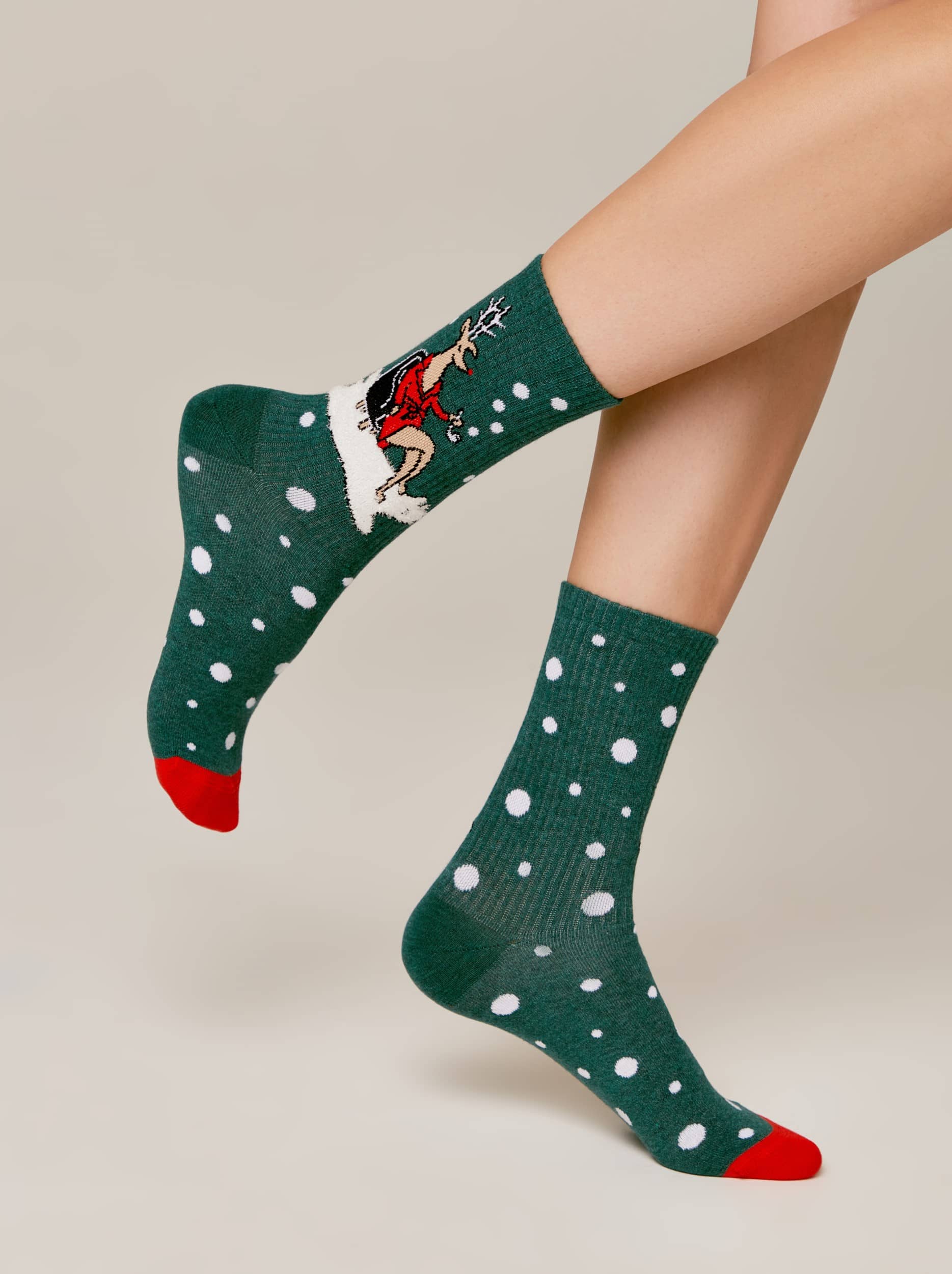 Božične nogavice ženske Sneži