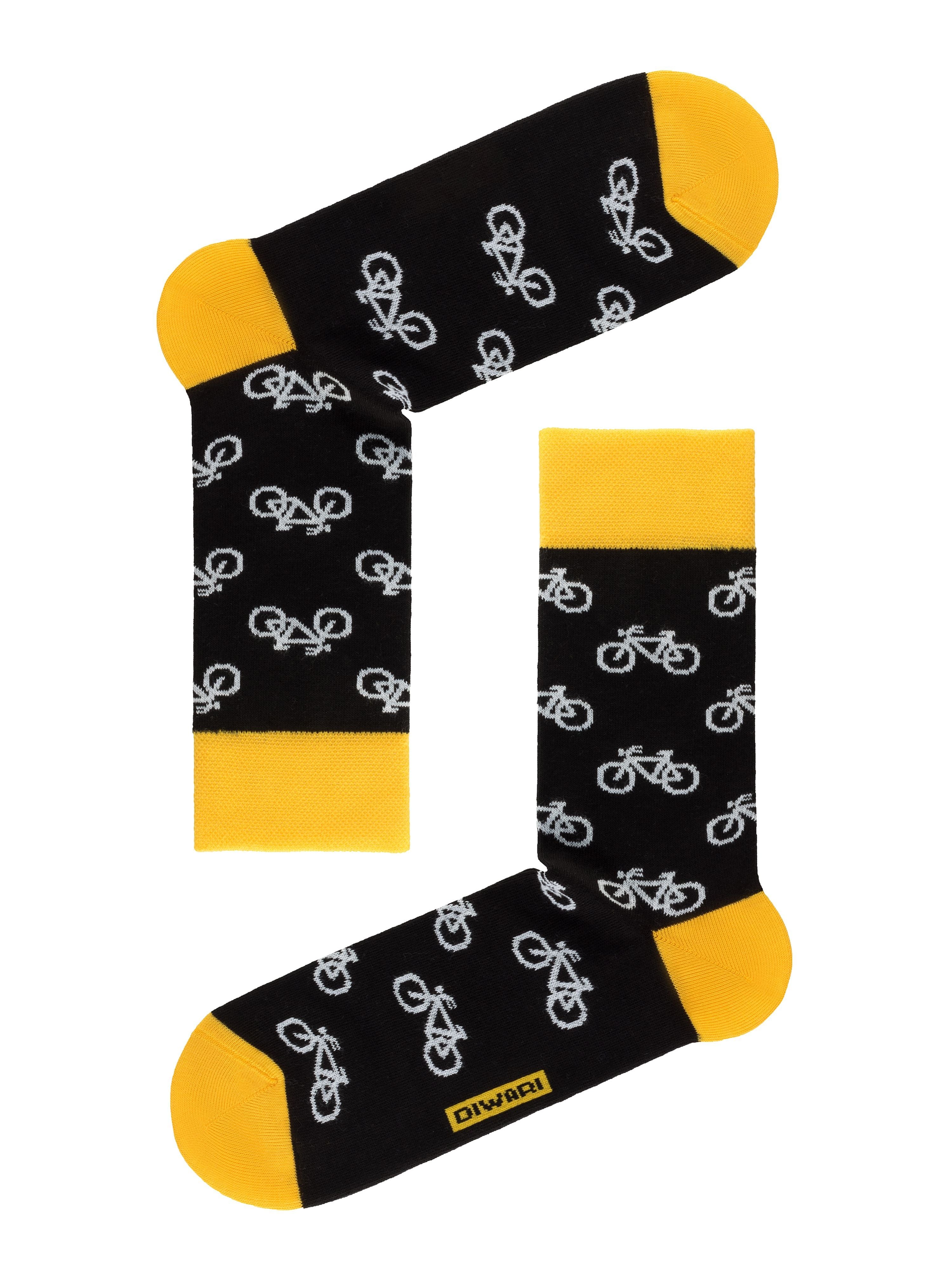 Moške nogavice bombažne pisane kolesarske z vzorcem Conte DiWaRi Happy Bikes