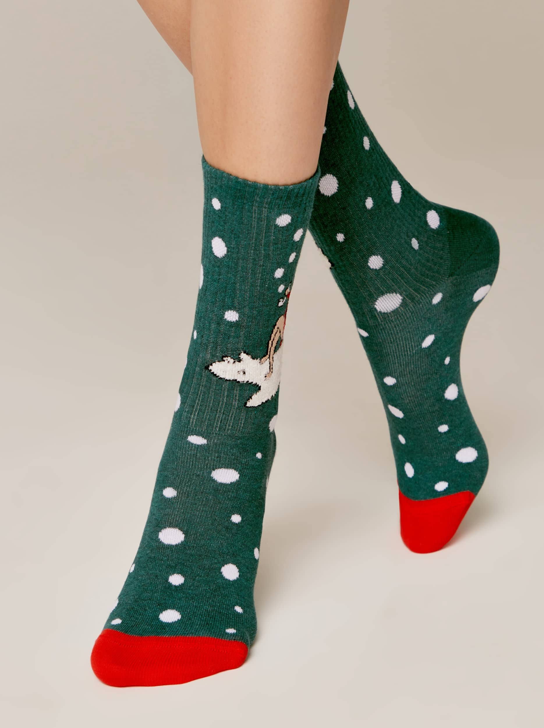 Božične nogavice ženske Sneži