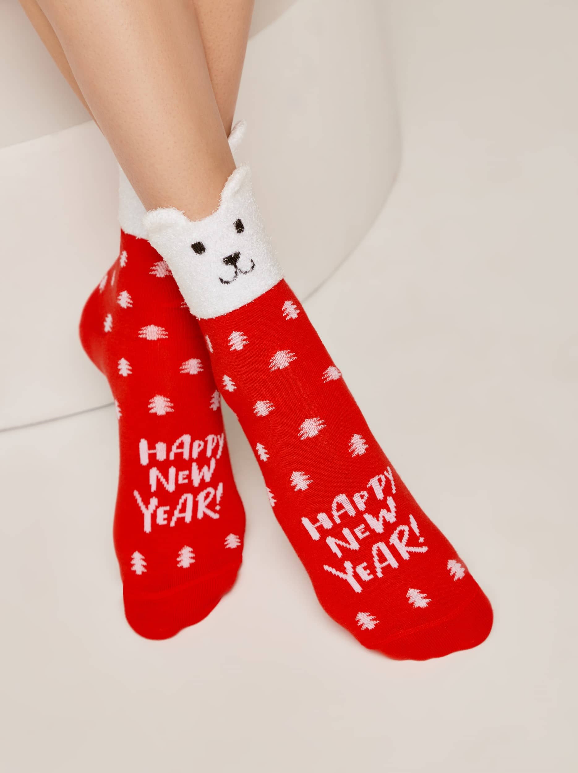 Božične nogavice ženske Bear