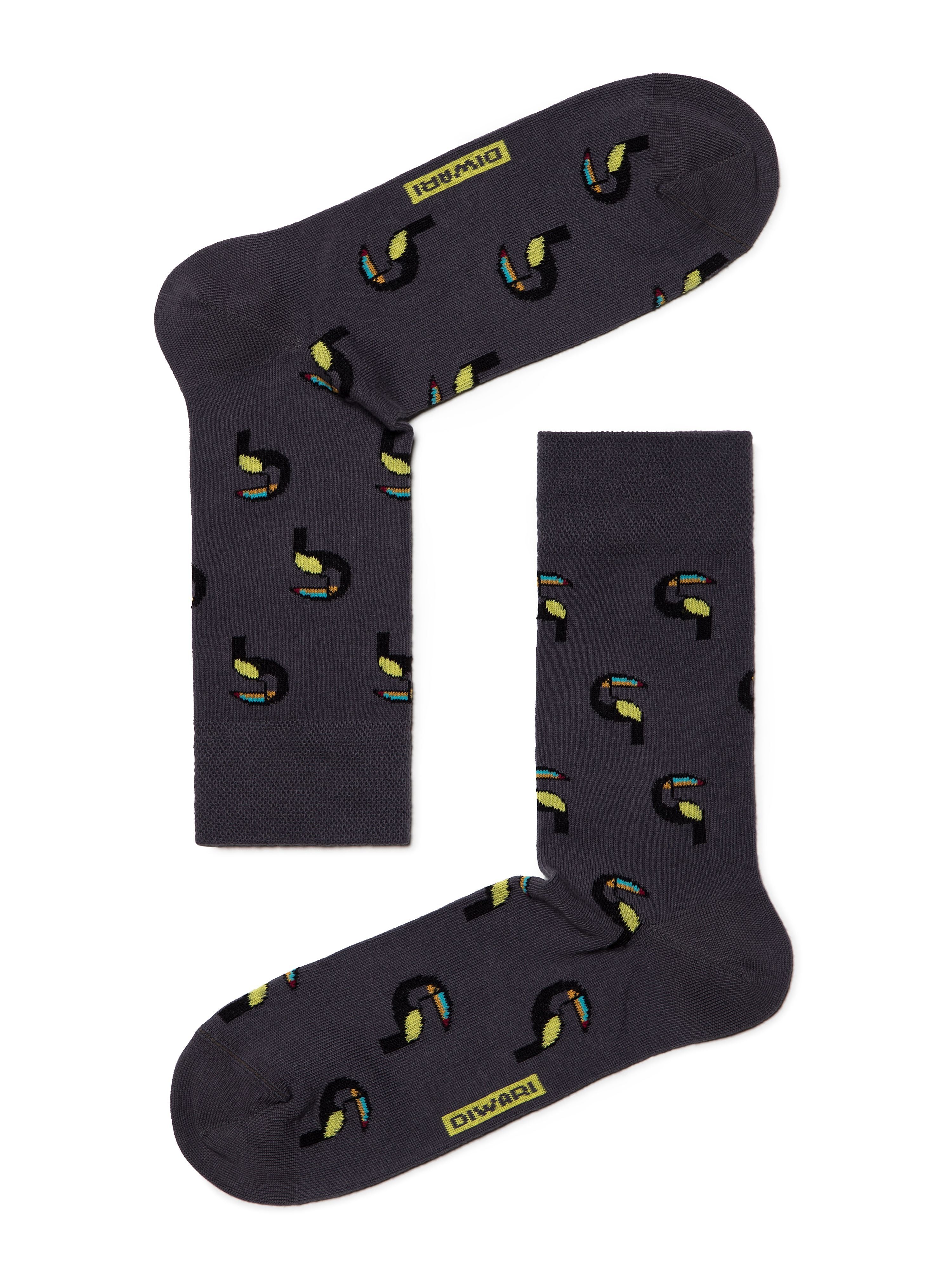 Moške bombažne pisane nogavice z vzorcem Conte DiWaRi Happy Toucan