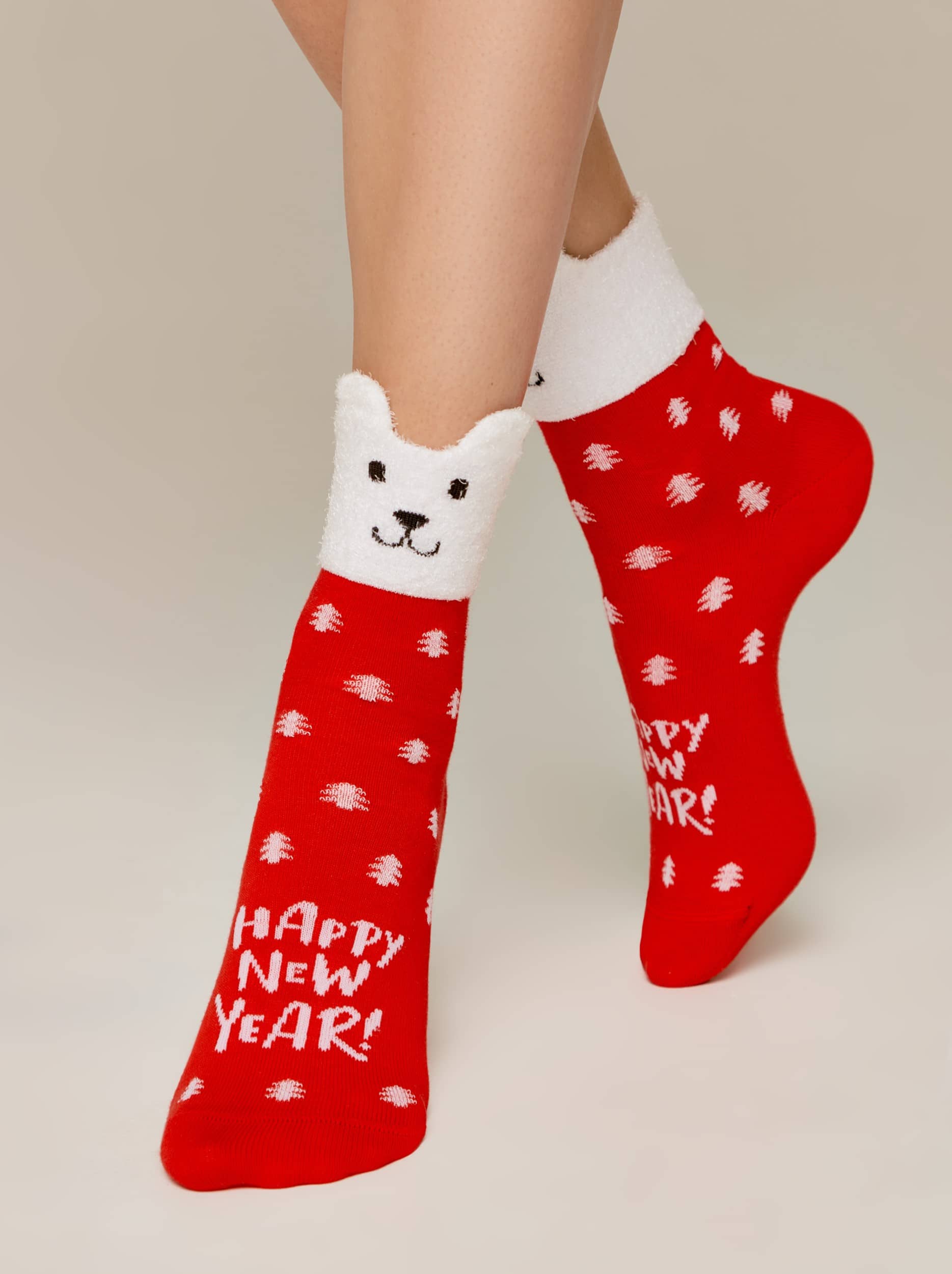Božične nogavice ženske Bear
