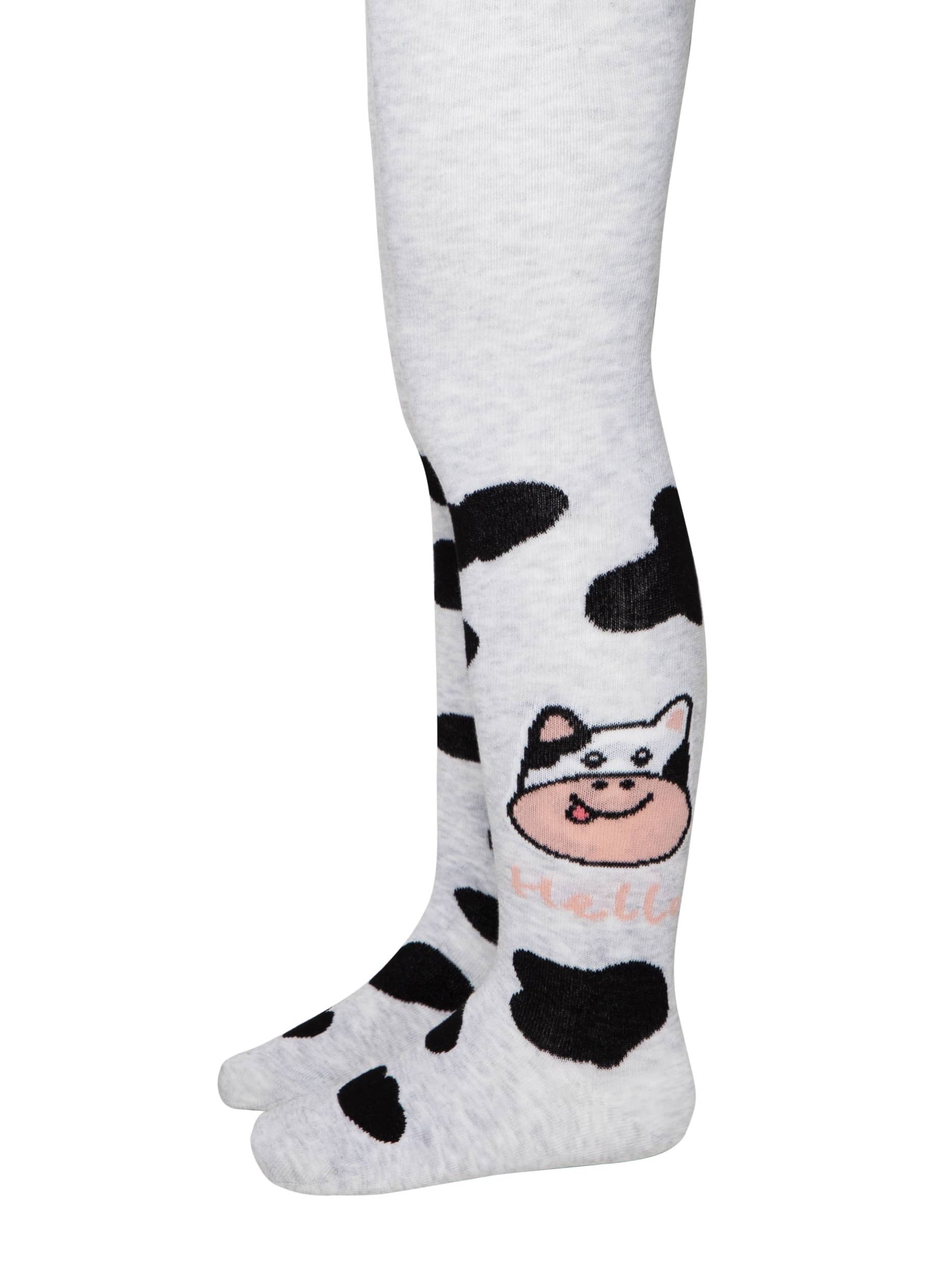 Otroške hlačne nogavice iz bombaža z vzorcem po hlačnici Conte Kids Kravica svetlo sive