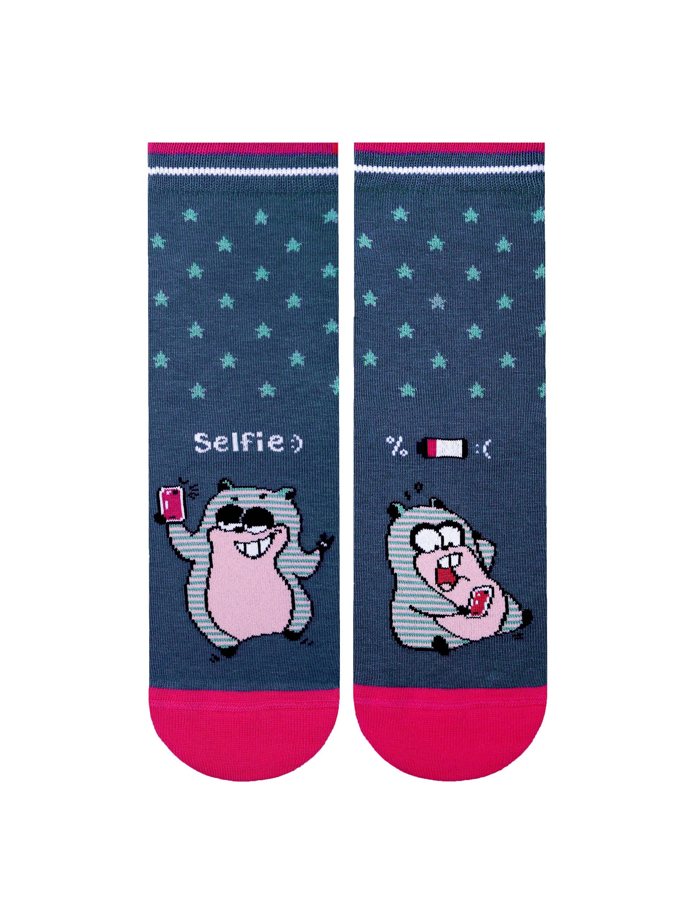 Pisane ženske nogavice Happy SELFIE