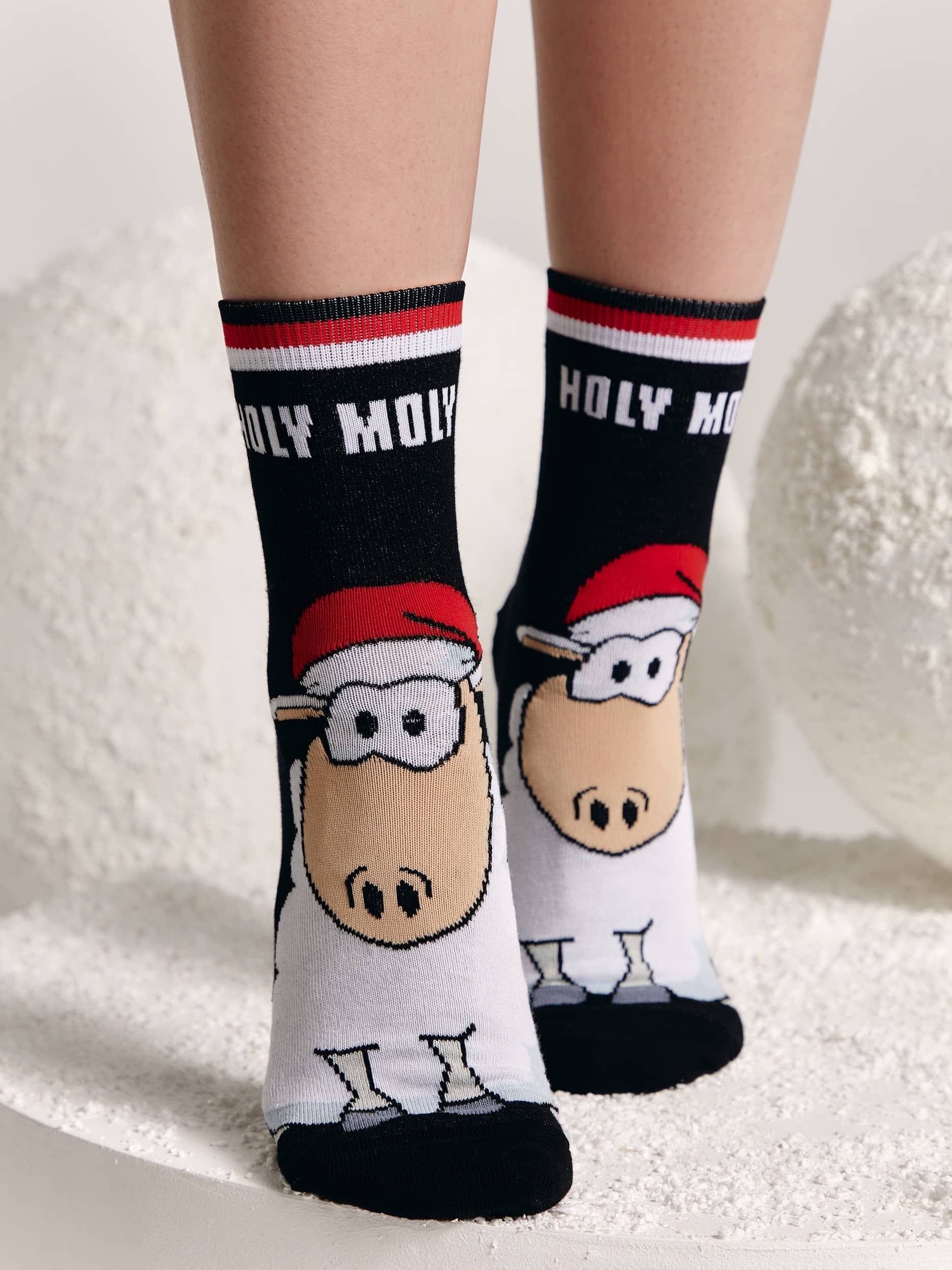 Božične nogavice ženske Holy Moly