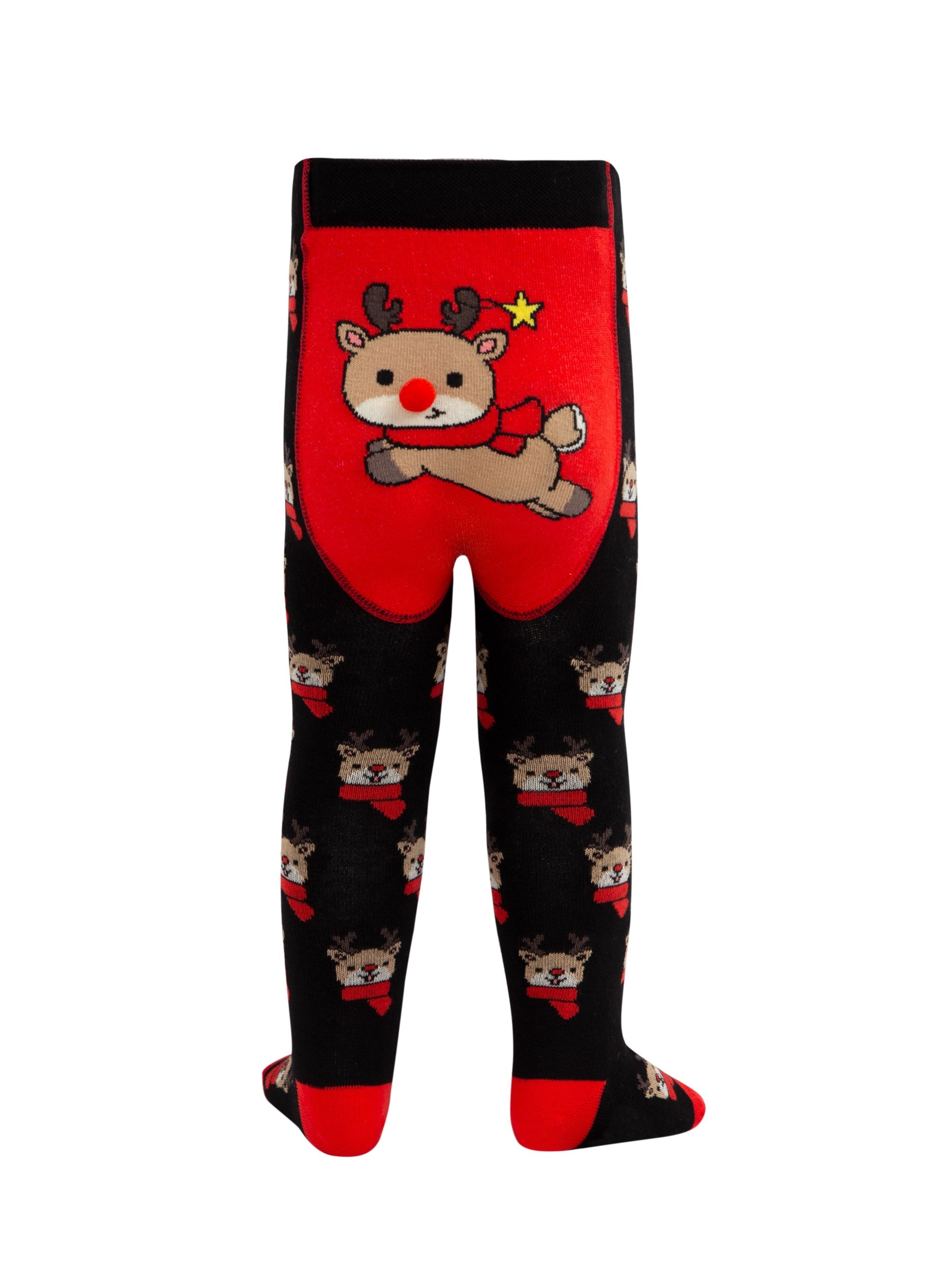 Otroške hlačne nogavice z božičnim vzorcem Praznični Jelenčki