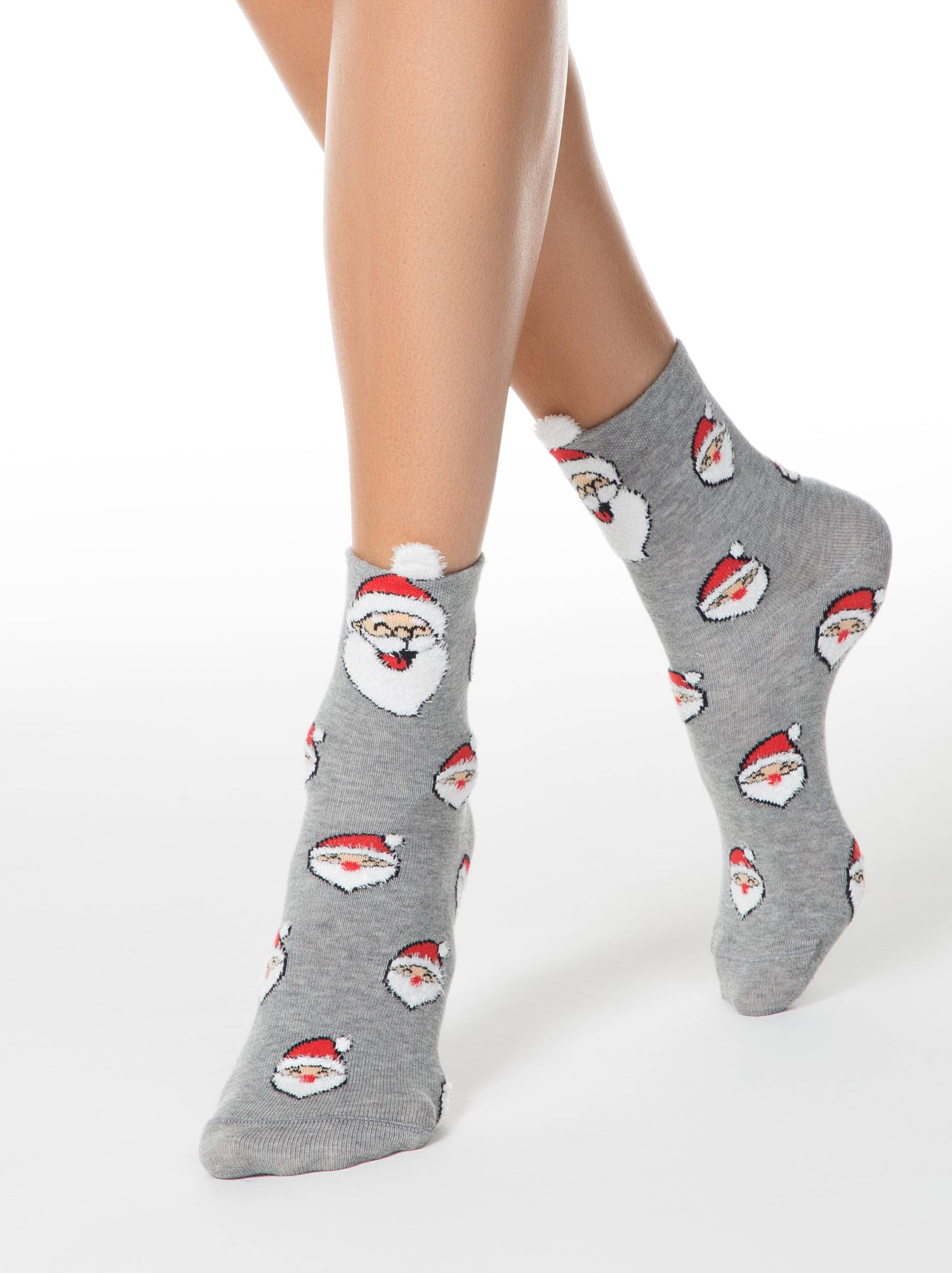 Ženske božične nogavice iz bombaža Conte Veseli Božički darilo za božič ali novo leto Conte Shop