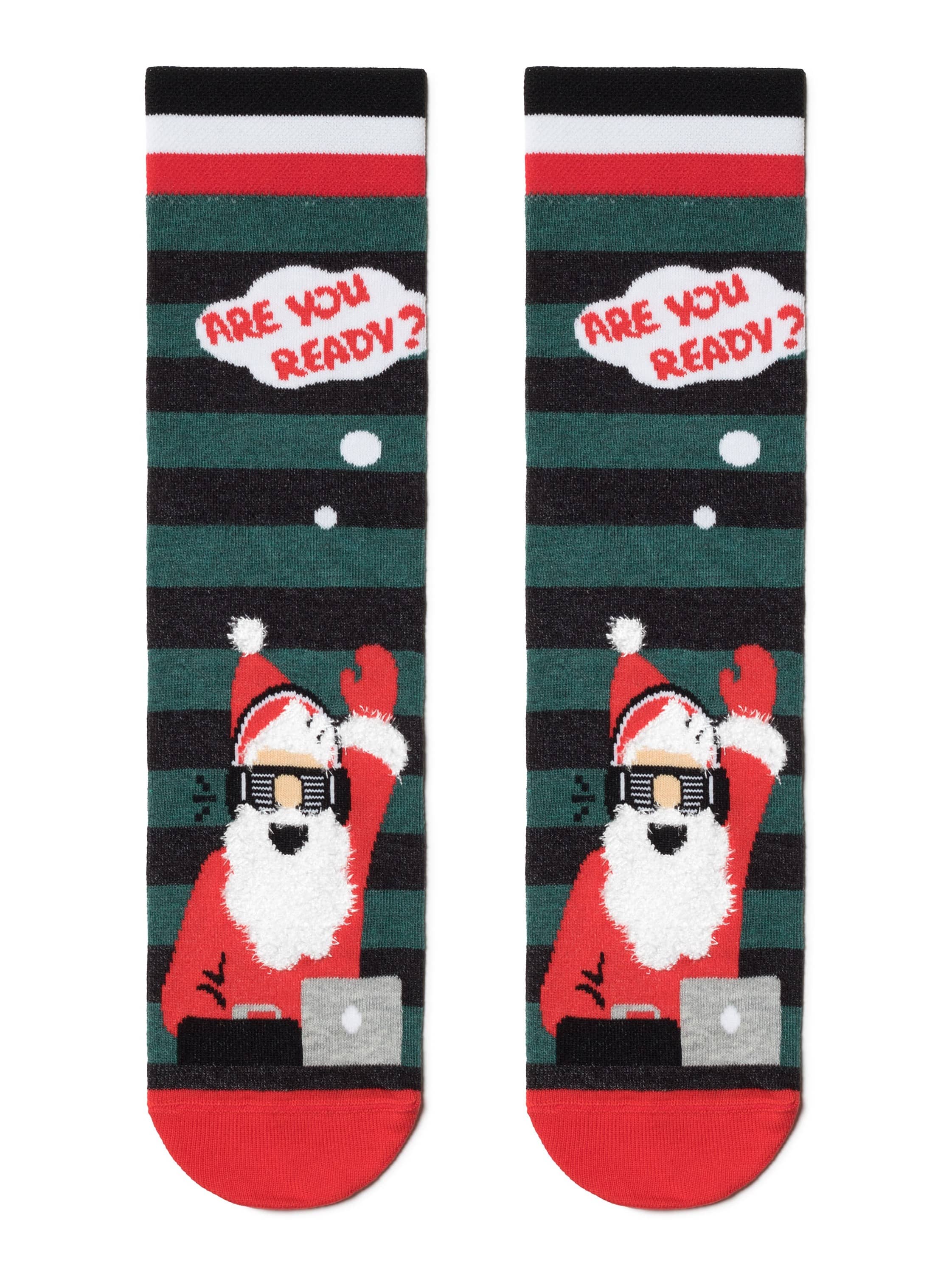 Moške božične nogavice iz bombaža DiWaRi Are You Ready? darilo za božič ali novo leto Conte Shop