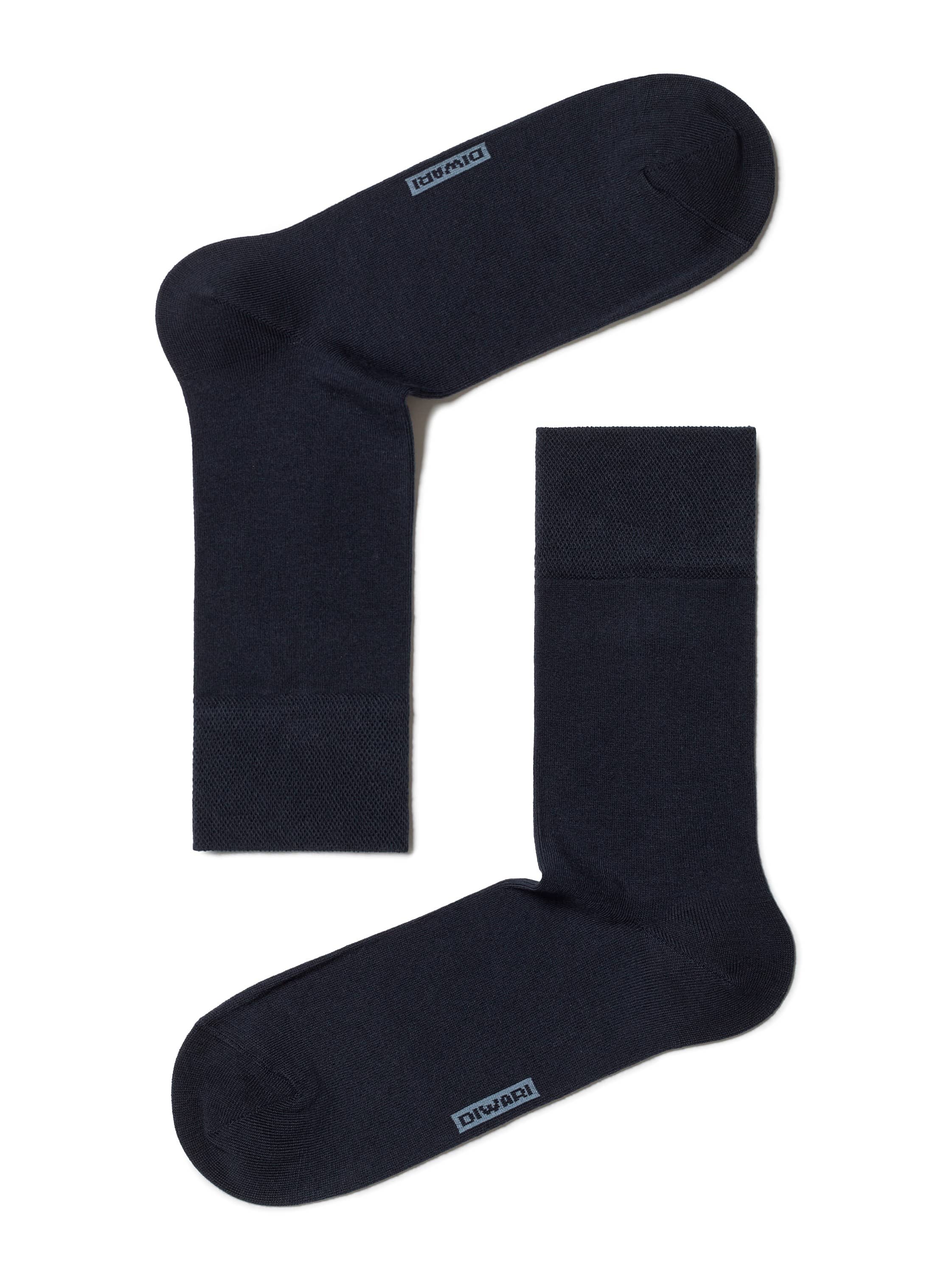 Klasične enobarvne moške nogavice uz bombaža v temno modri barvi DiWaRi Conte-Shop.si