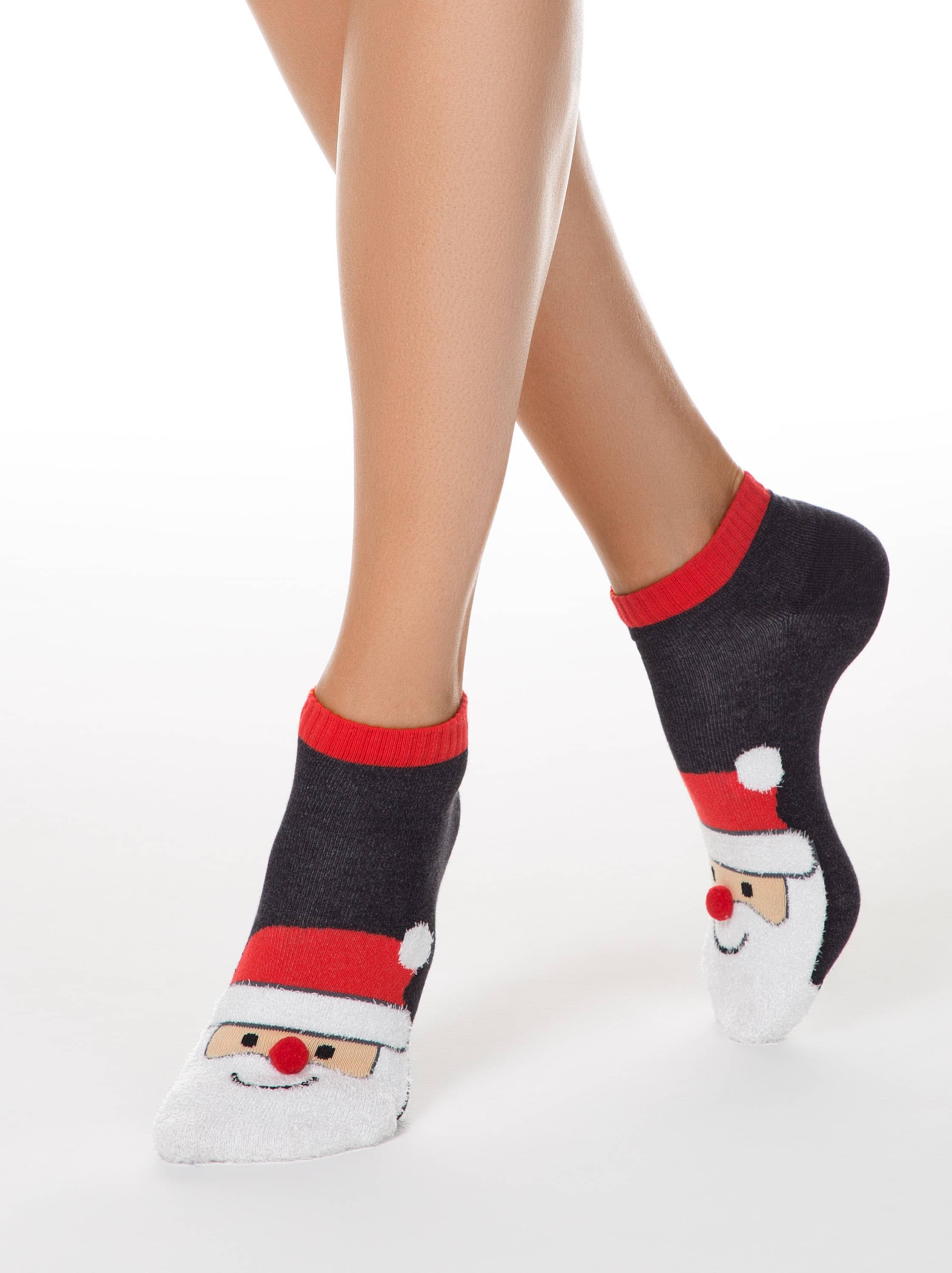 Kratke ženske božične nogavice iz bombaža Conte Santa darilo za božič ali novo leto Conte Shop