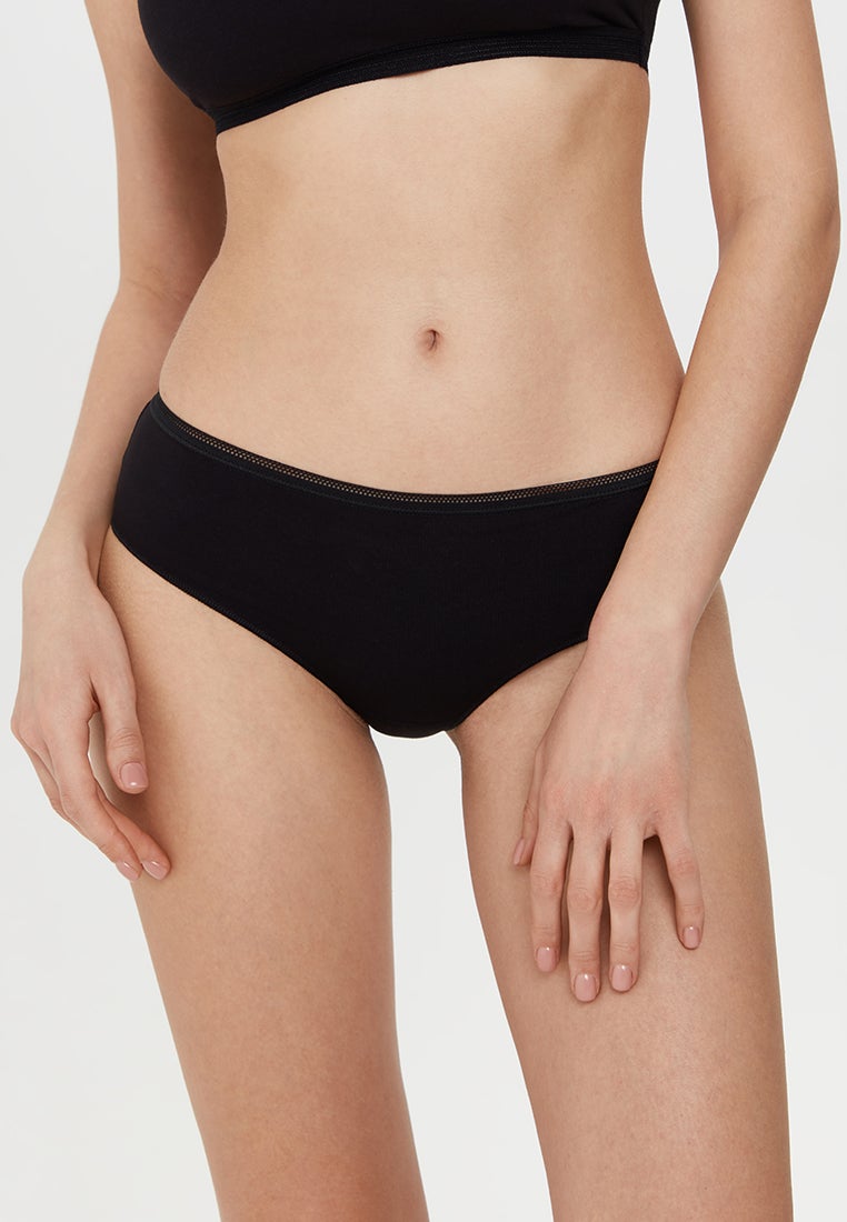 Hlačke bombažne panty črne ženske spodnje hlače iz bombaža Conte Lingerie - spletna trgovina conte shop