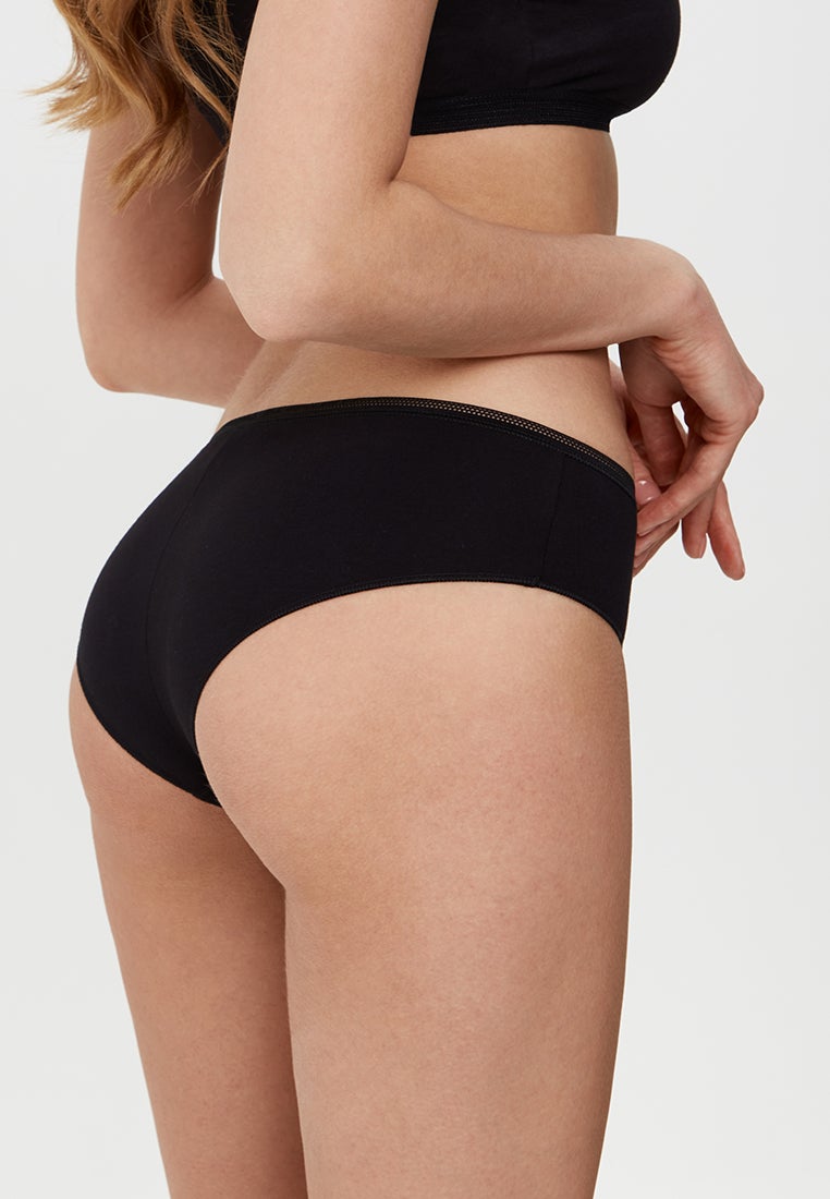 Bombažne spodnjice panty ženske spodnje hlače iz bombaža v črni barvi Conte Lingerie - spletna trgovina conte shop