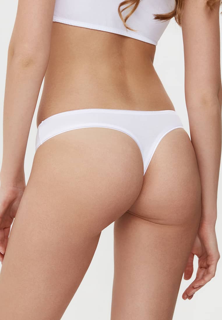 Ženske tangice spodnje hlače iz bombaža v beli barvi Conte Lingerie - spletna trgovina Conte Shop
