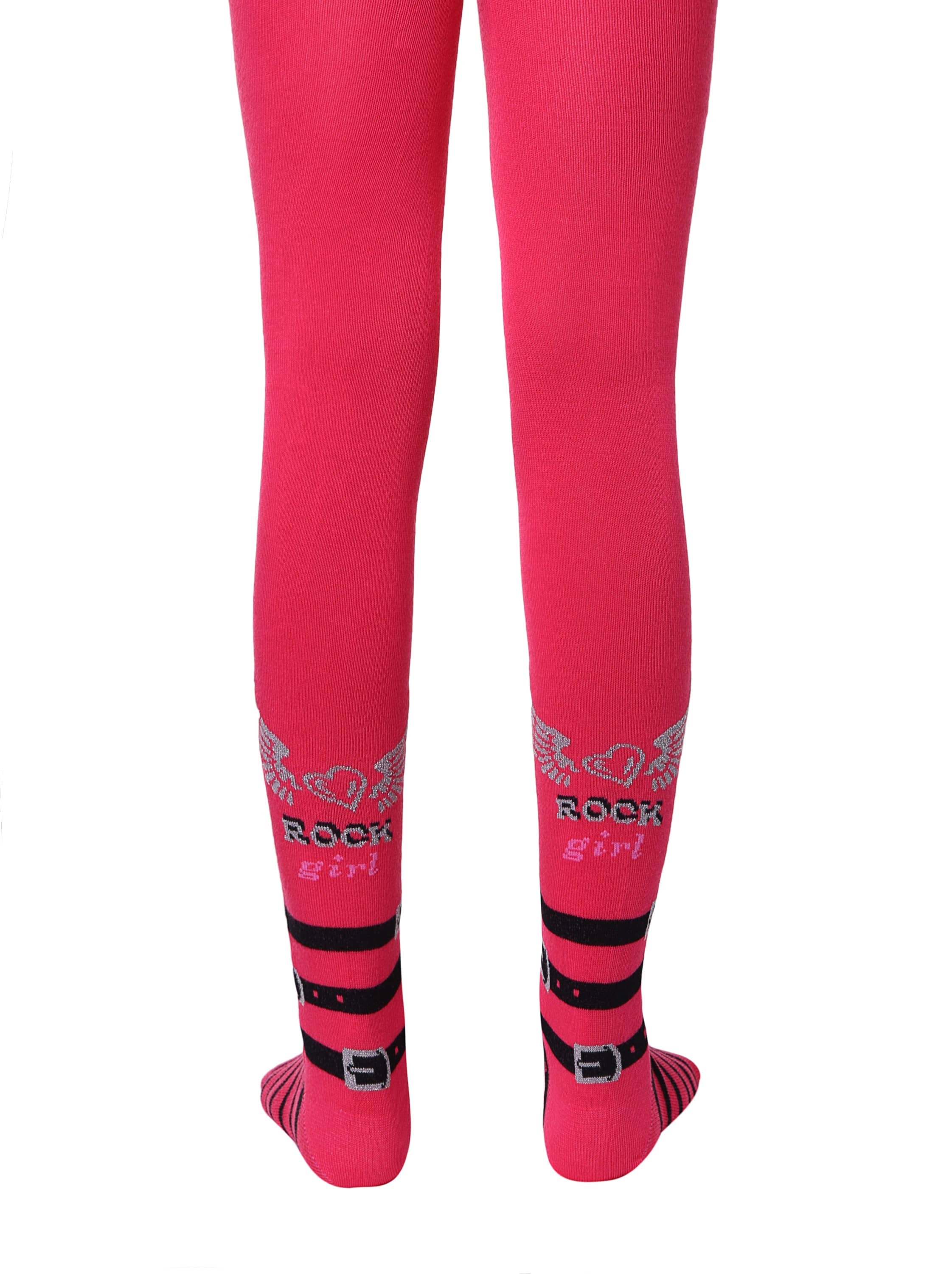Otroške bombažne hlačne nogavice za deklice Conte Kids Rock Girl v rdeči barvi