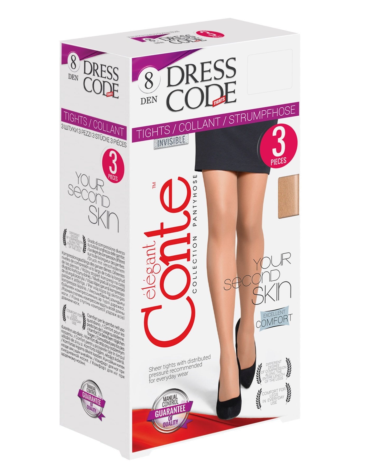 Sheer business casual tights pantyhose 8 denier formal dress code 3 pieces