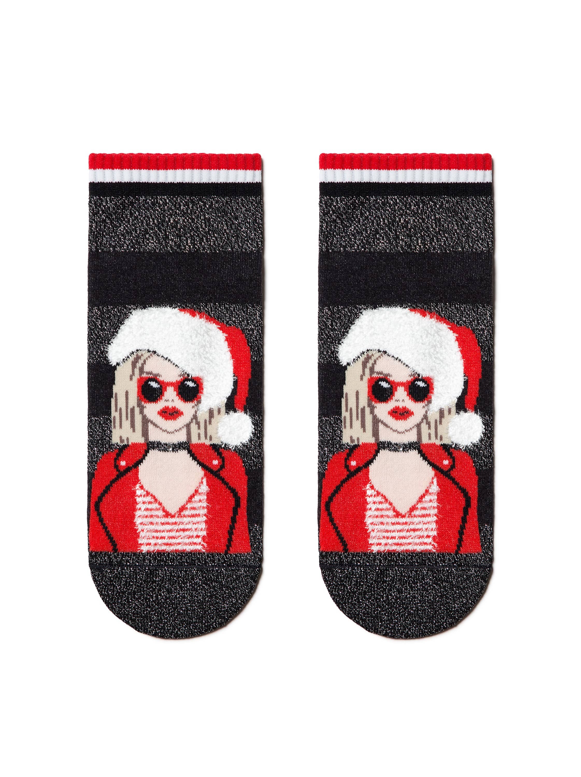 Božične nogavice za ženske z božičnimi motivi Conte Mrs. Claus darilo za božič ali novo leto Conte Shop