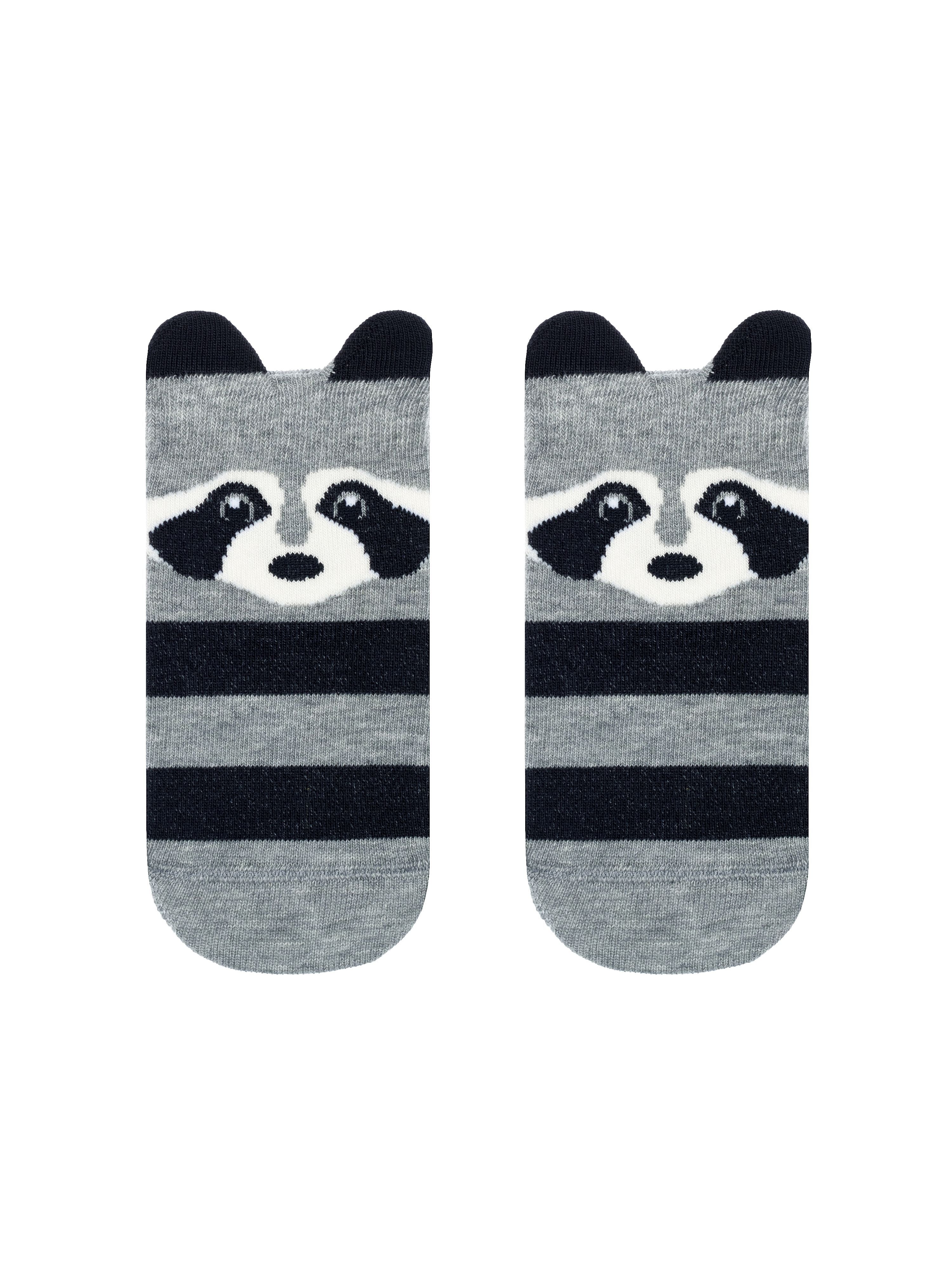 Baby socks grey color with raccoon by Conte-Kids