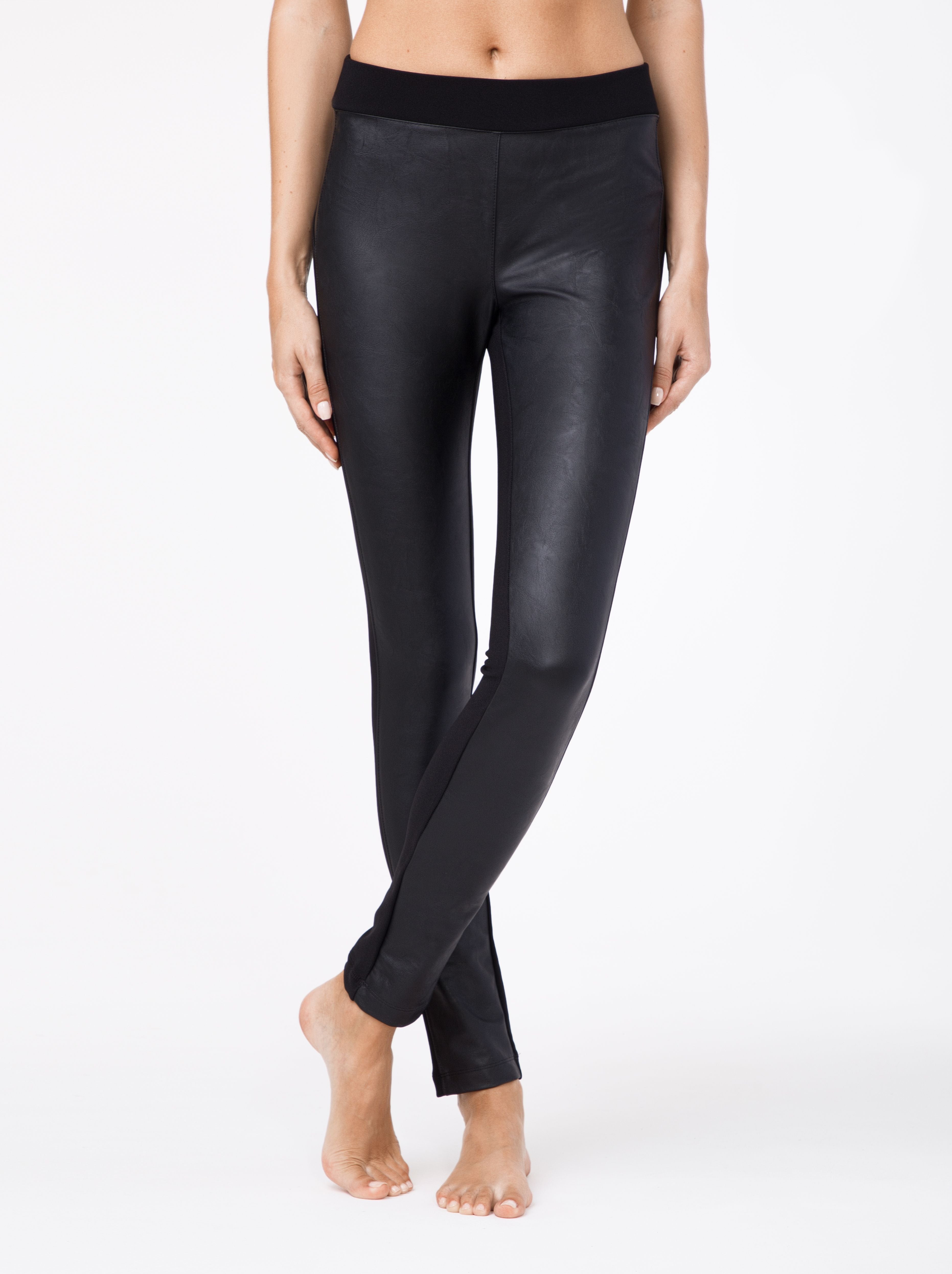 black faux leather leggings Mystery by Conte Elegant