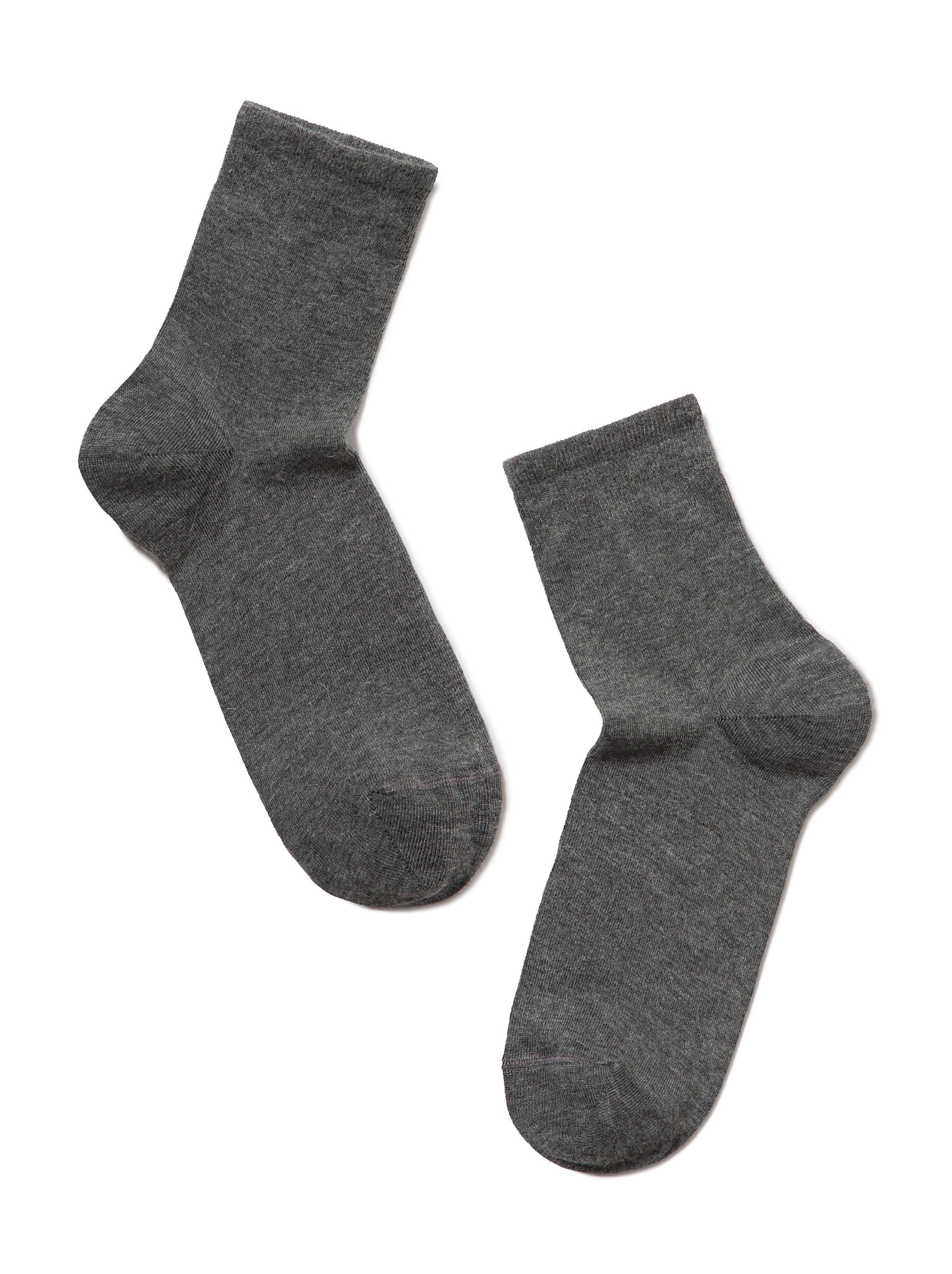 Comfortable soft and warm merino wool women's Socks dark grey color by Conte Elegant