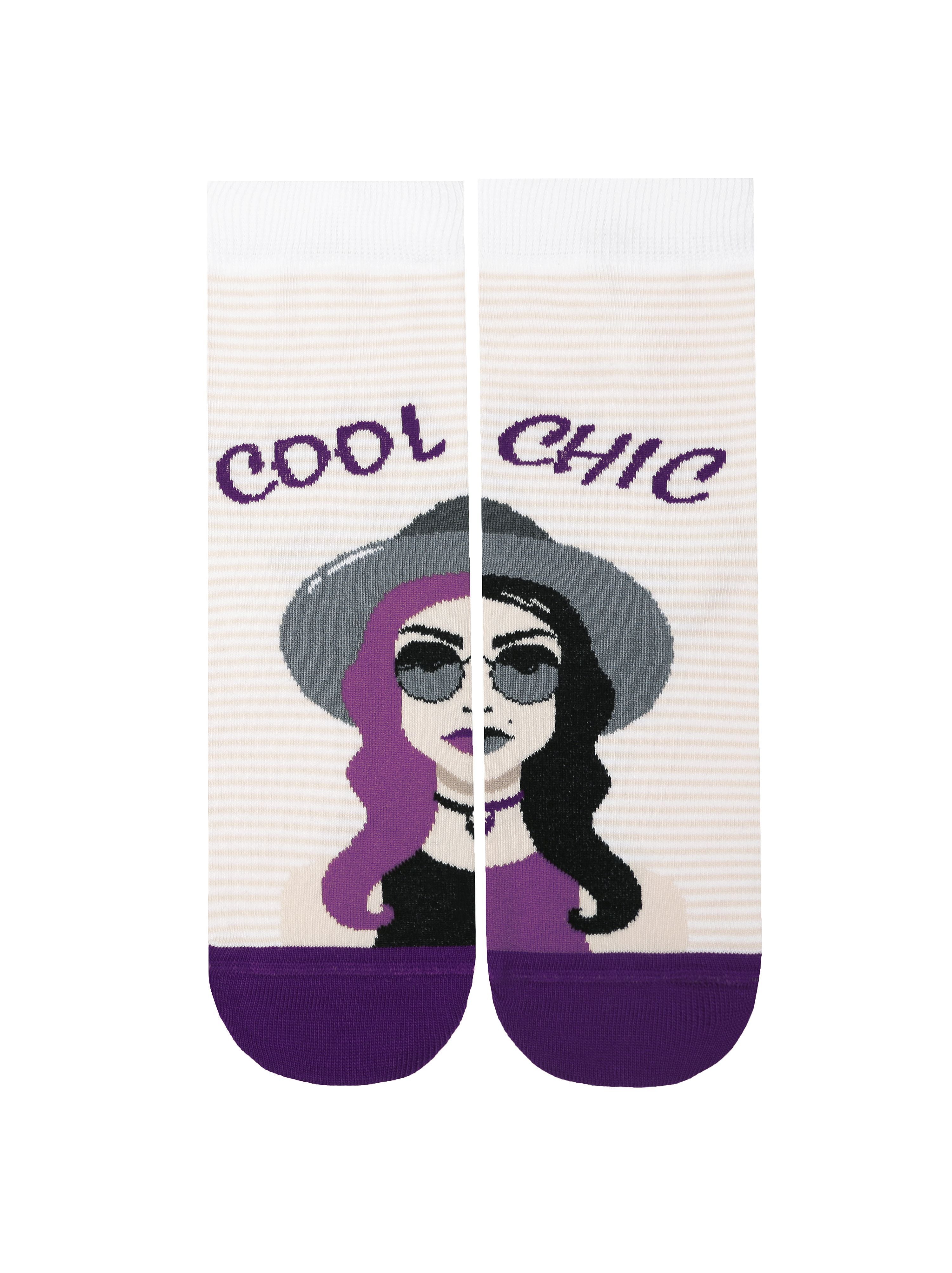 Cool and crazy funny Socks by Conte Elegant with girl stylish girl pattern