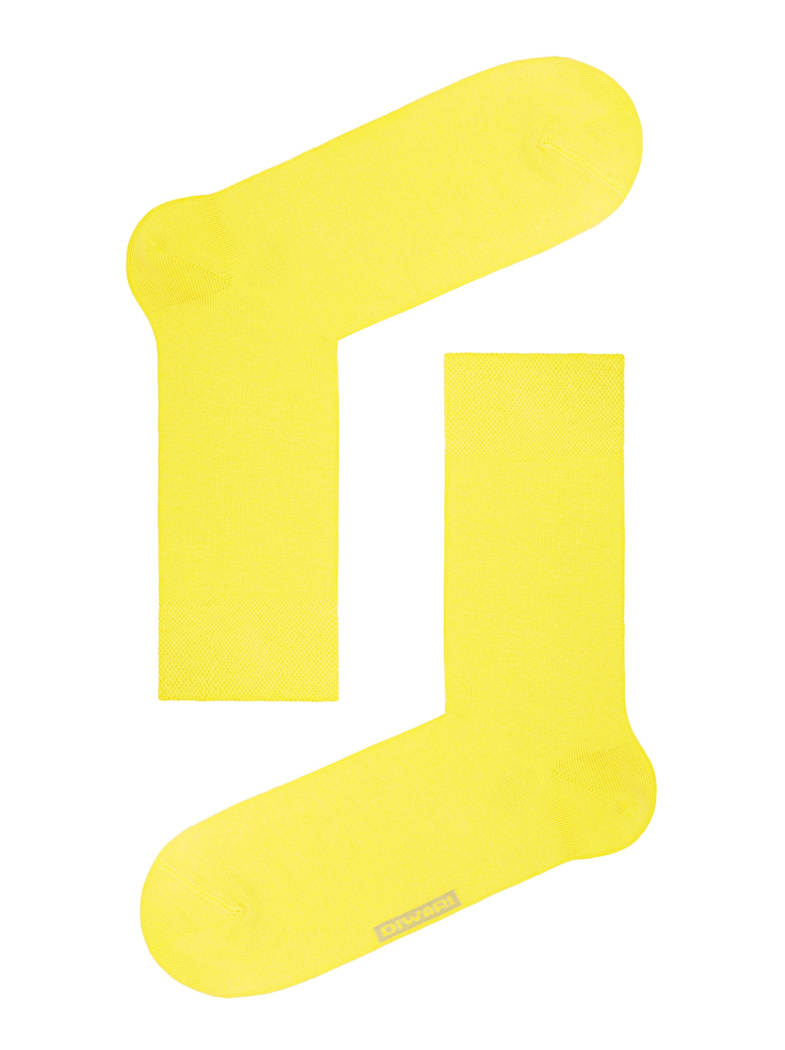 Moške bombažne barvne nogavice iz bombaža rumene Conte DiWaRi Happy