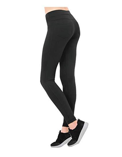 Opaque black women's leggings with pockets leggings as pants