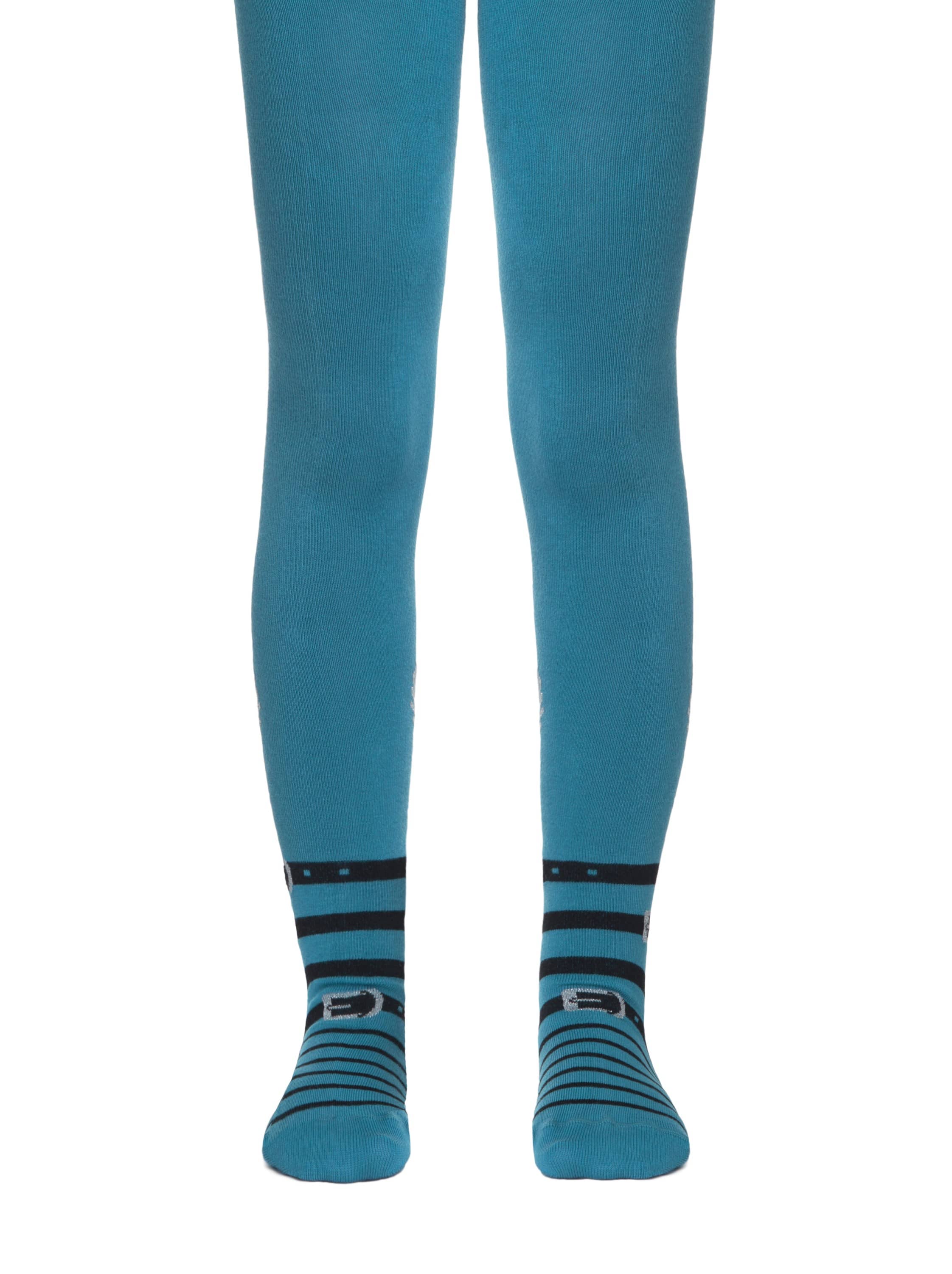 Otroške bombažne hlačne nogavice za deklice Conte Kids Rock Girl v svetlo modri barvi
