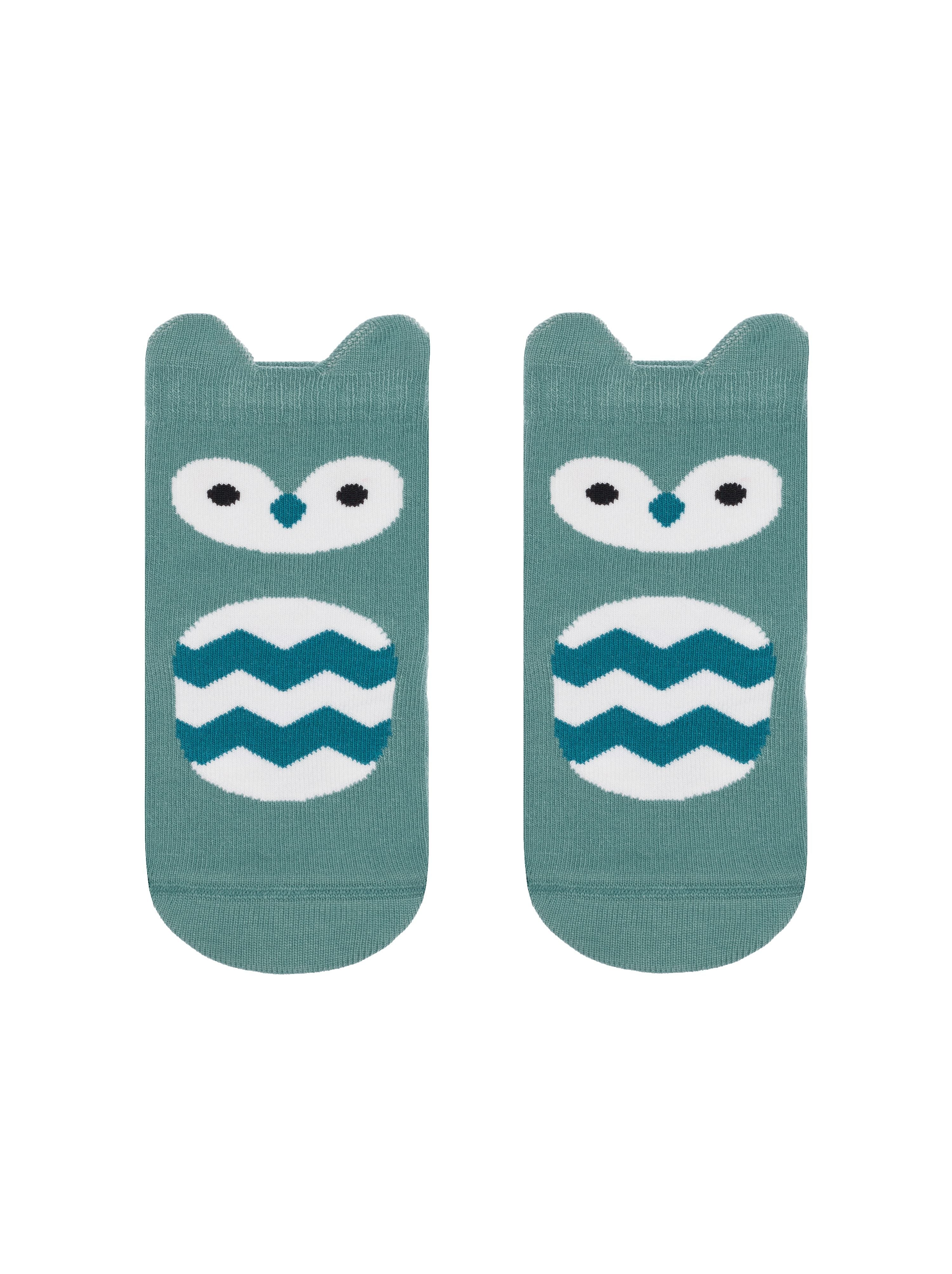Owl baby socks light blue color by Conte-Kids